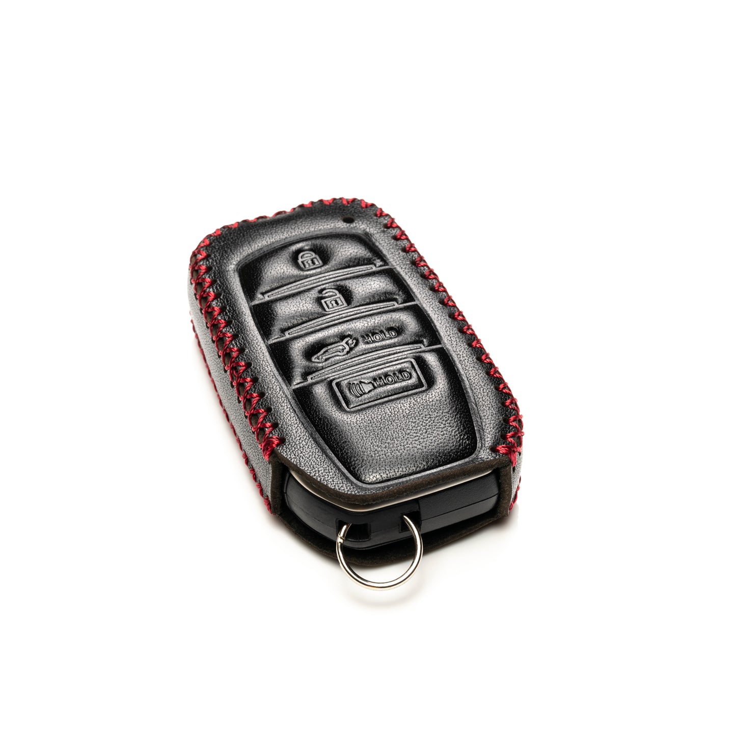 Vitodeco Genuine Leather Smart Key Fob Case Compatible with Land Cruiser, 4Runner, Highlander, RAV4, Camry, Grand Highlander, Sequoia, Venza 2019 - 2025, 4-Button