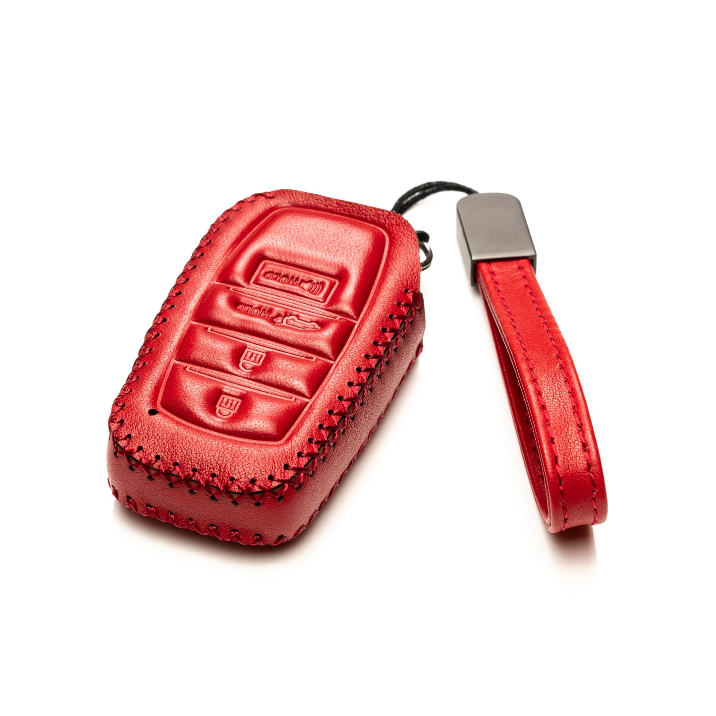 Vitodeco Genuine Leather Smart Key Fob Case Compatible with Land Cruiser, 4Runner, Highlander, RAV4, Camry, Grand Highlander, Sequoia, Venza 2019 - 2025, 4-Button