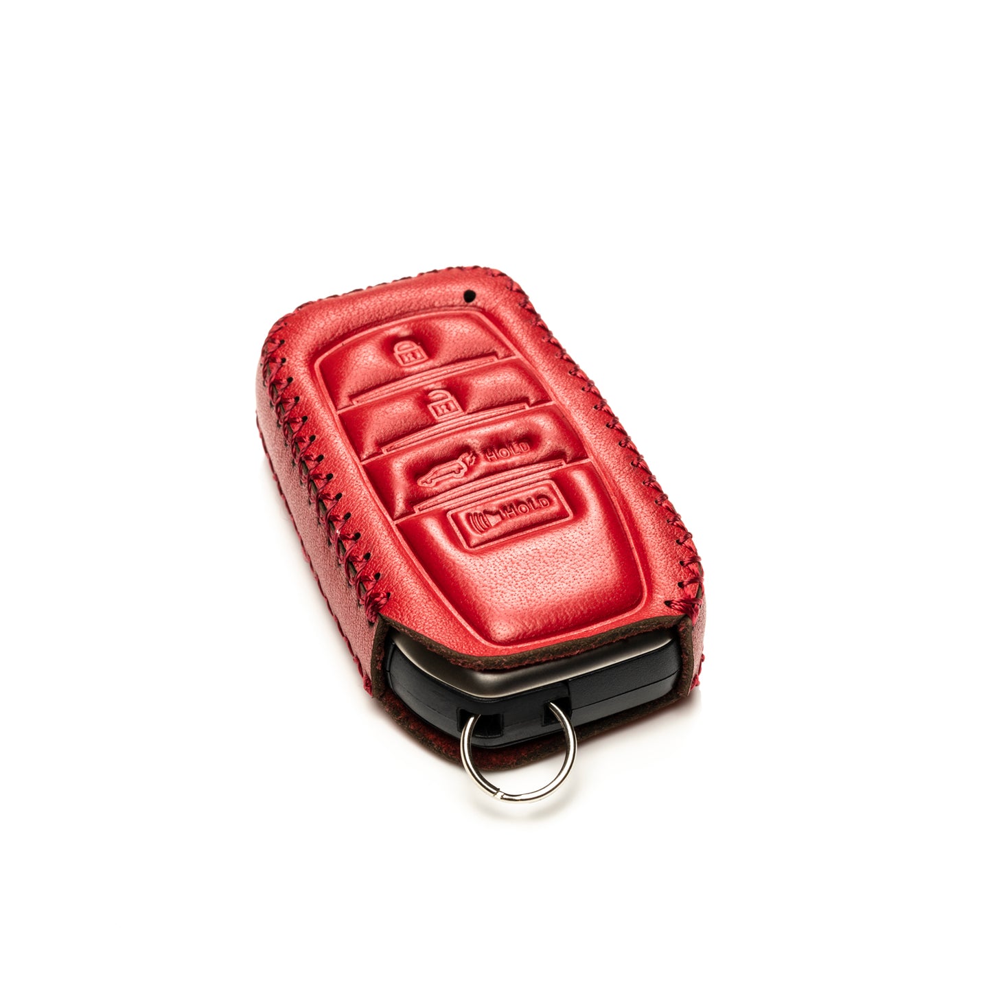 Vitodeco Genuine Leather Smart Key Fob Case Compatible with Land Cruiser, 4Runner, Highlander, RAV4, Camry, Grand Highlander, Sequoia, Venza 2019 - 2025, 4-Button