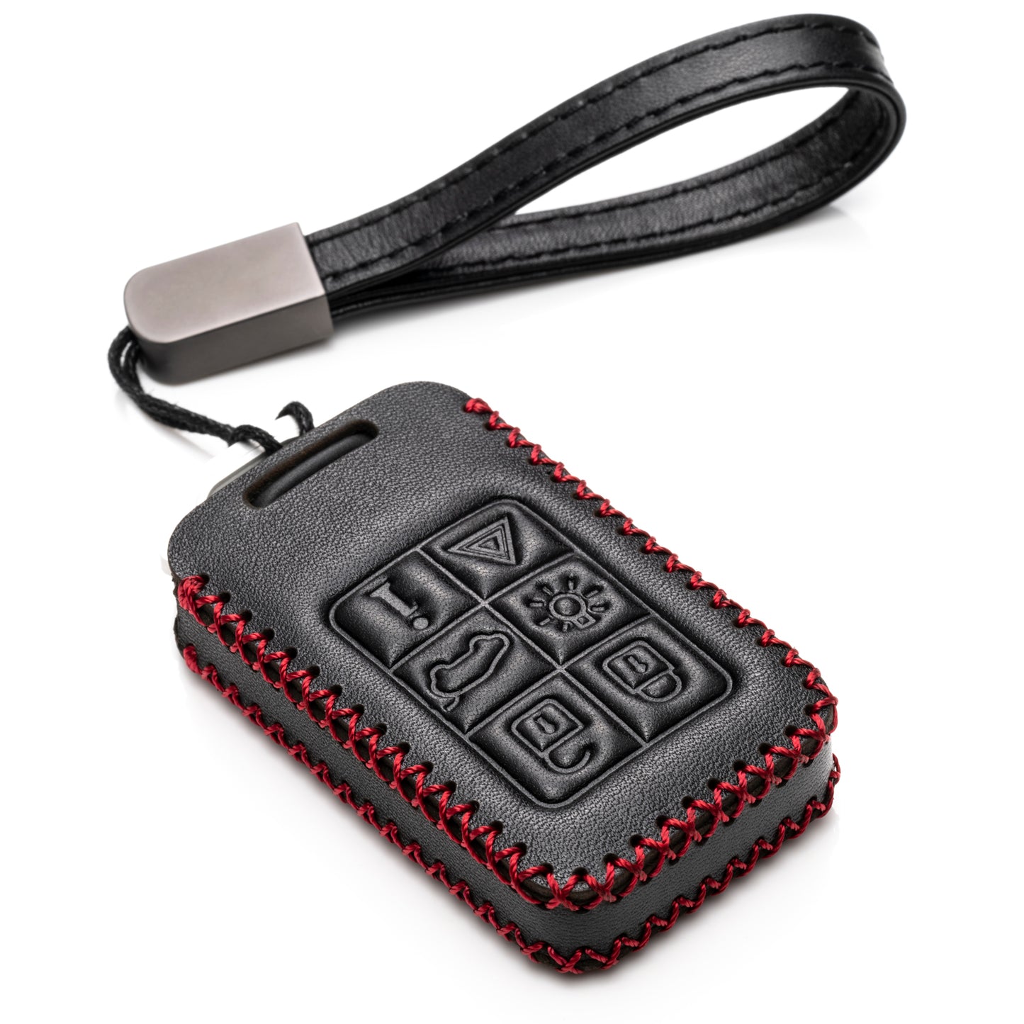Vitodeco Genuine Leather Smart Key Fob Case Compatible with Volvo S60, S80, V70, XC60, XC70, 6-Button