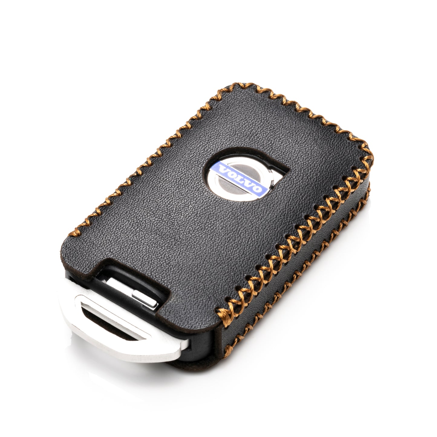 Vitodeco Genuine Leather Smart Key Fob Case Compatible with Volvo S60, S80, V70, XC60, XC70, 6-Button