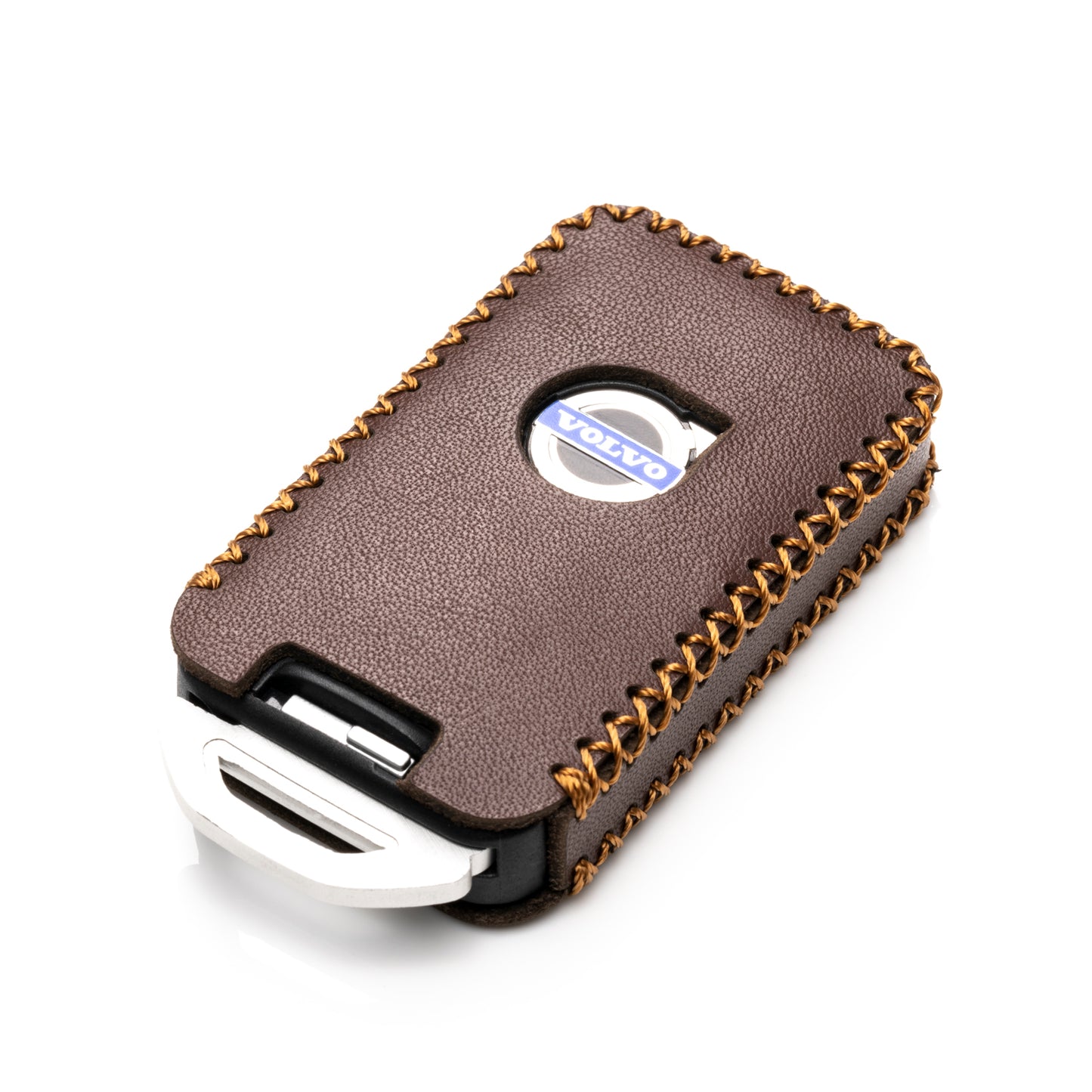 Vitodeco Genuine Leather Smart Key Fob Case Compatible with Volvo S60, S80, V70, XC60, XC70, 6-Button