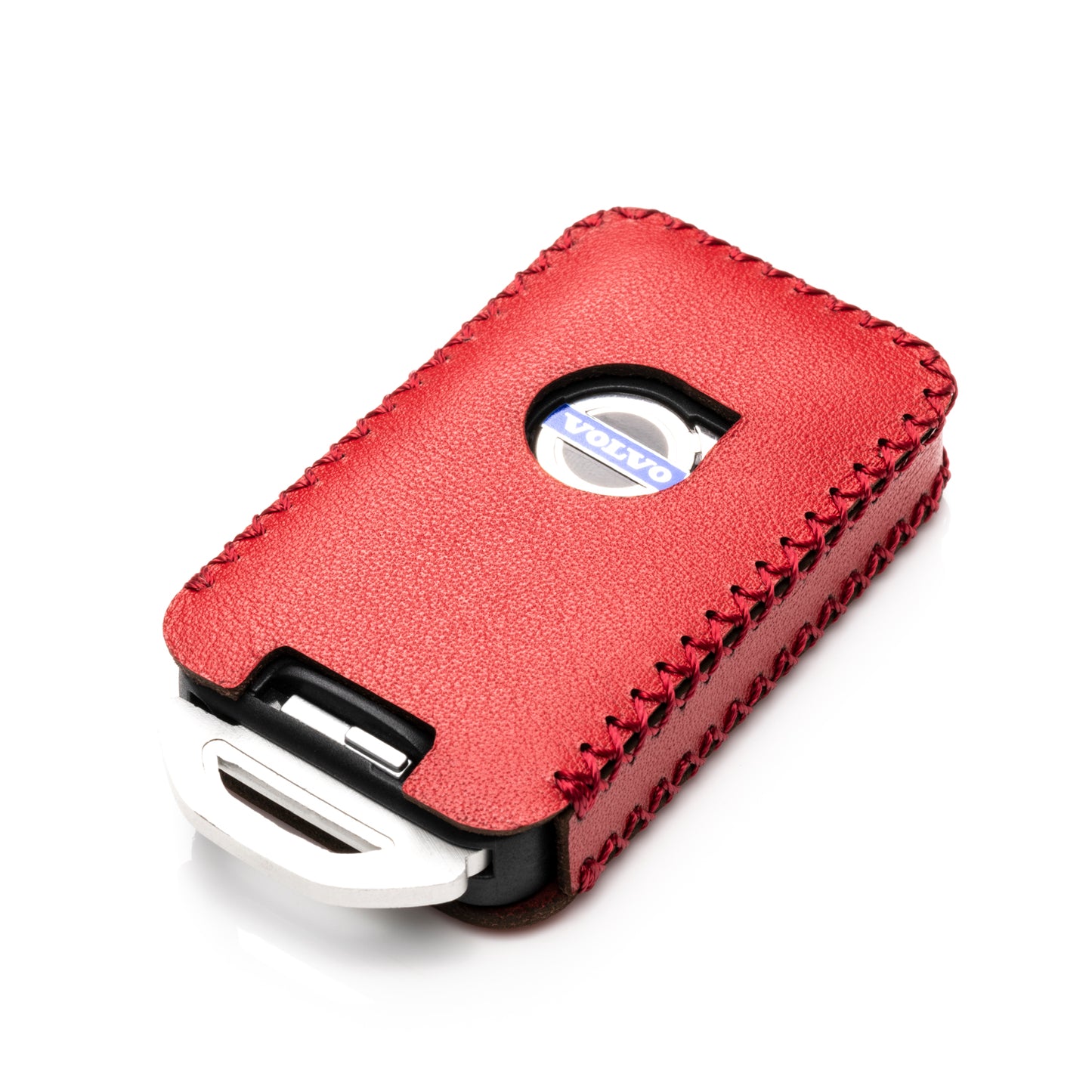 Vitodeco Genuine Leather Smart Key Fob Case Compatible with Volvo S60, S80, V70, XC60, XC70, 6-Button