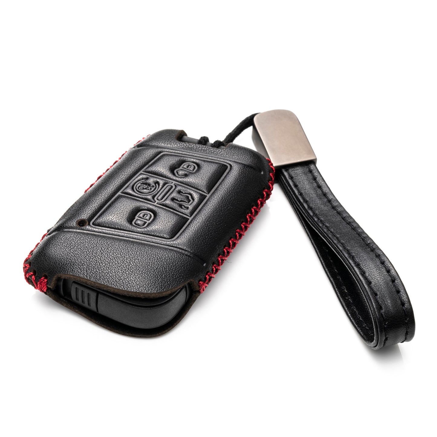 Vitodeco Genuine Leather Smart Key Fob Case Compatible with Volkswagen Atlas, Jetta, Passat, Arteon, Tiguan, Golf GTI, Golf R 2018 - 2024 , 5-Button