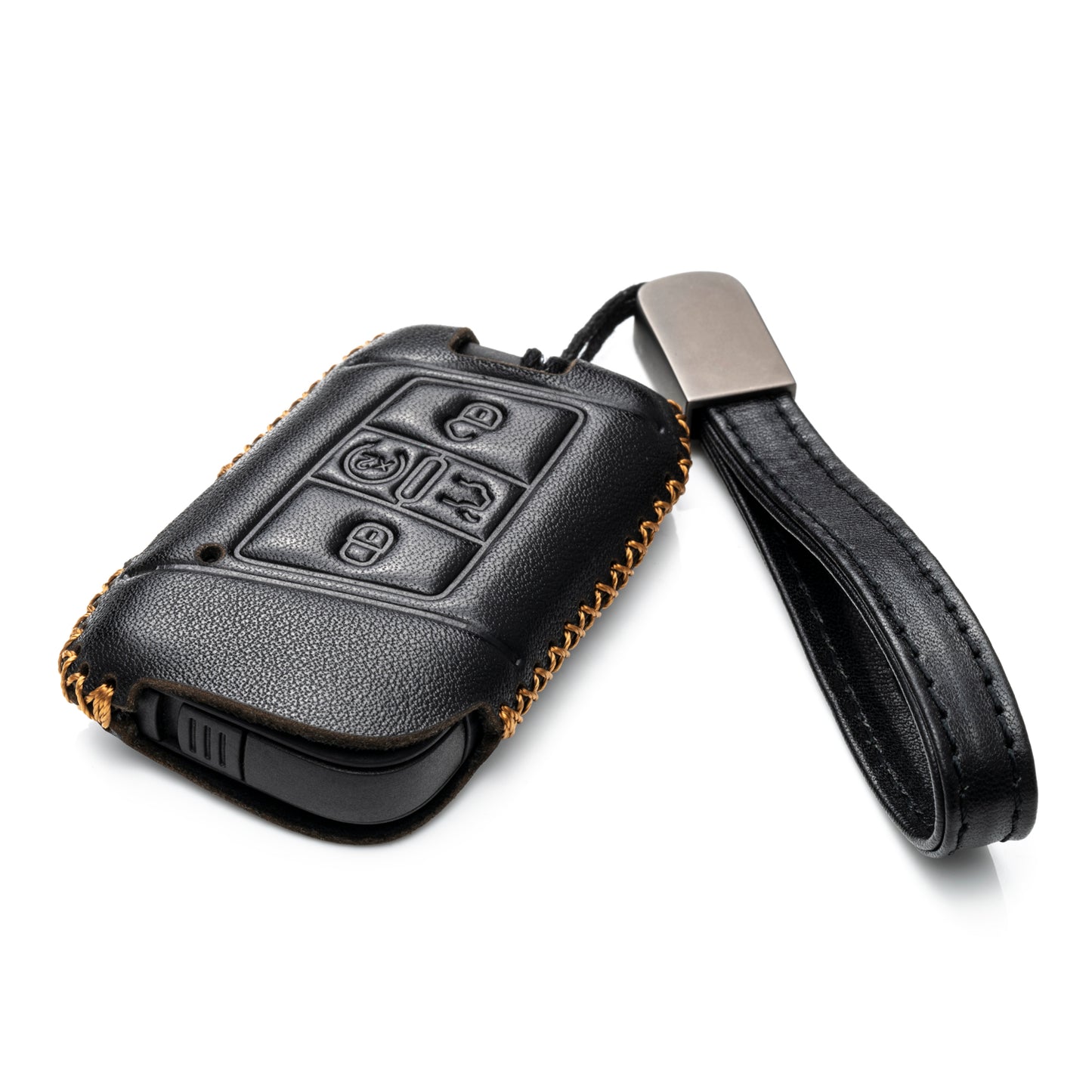 Vitodeco Genuine Leather Smart Key Fob Case Compatible with Volkswagen Atlas, Jetta, Passat, Arteon, Tiguan, Golf GTI, Golf R 2018 - 2024 , 5-Button