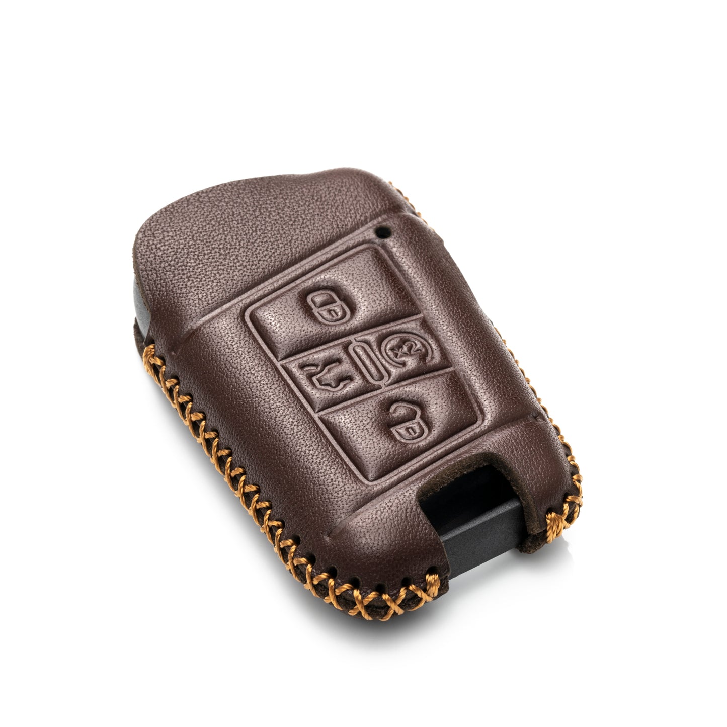 Vitodeco Genuine Leather Smart Key Fob Case Compatible with Volkswagen Atlas, Jetta, Passat, Arteon, Tiguan, Golf GTI, Golf R 2018 - 2024 , 5-Button