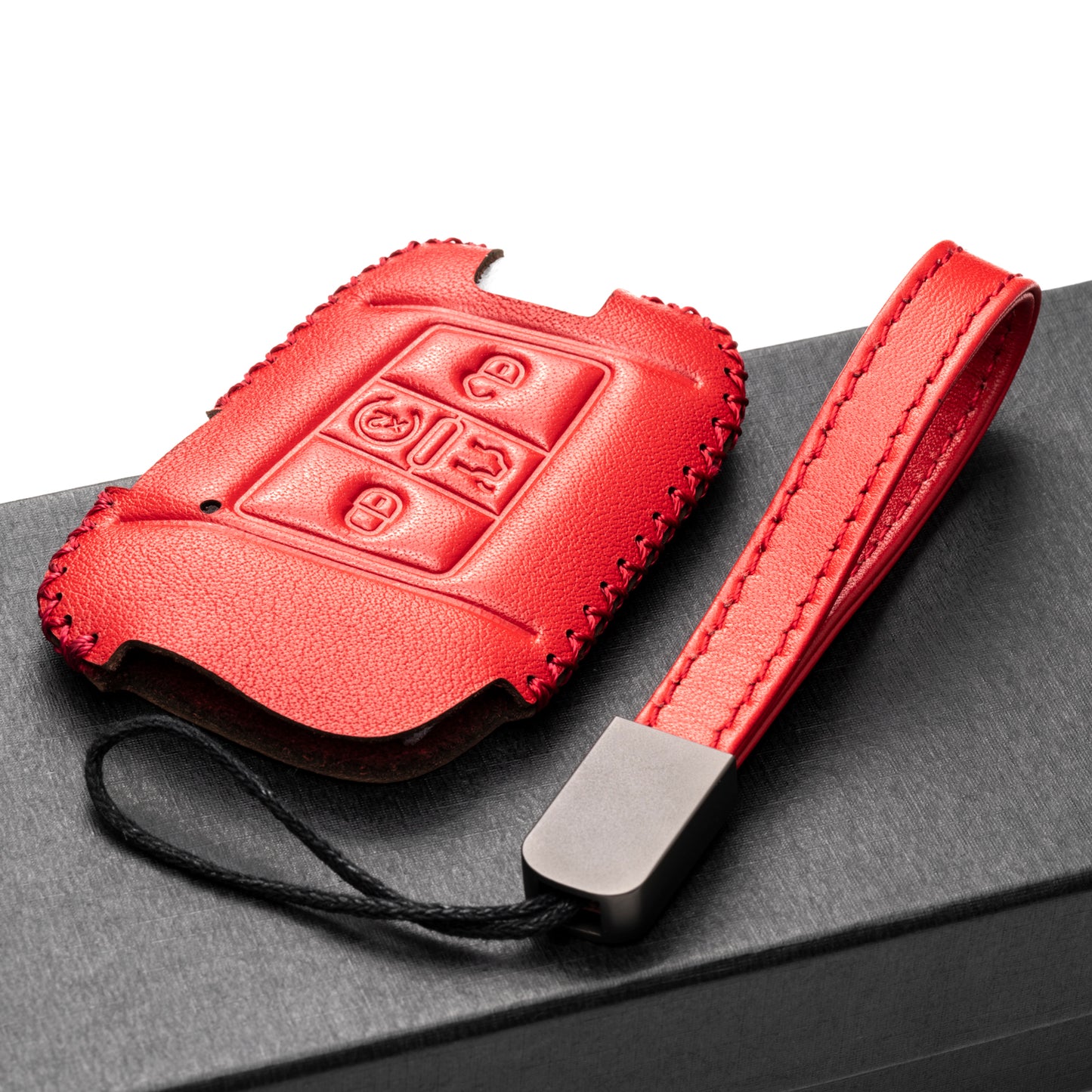 Vitodeco Genuine Leather Smart Key Fob Case Compatible with Volkswagen Atlas, Jetta, Passat, Arteon, Tiguan, Golf GTI, Golf R 2018 - 2024 , 5-Button