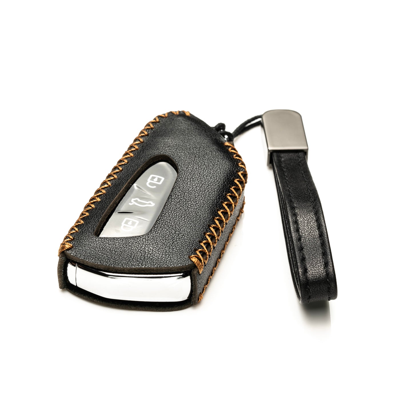 Vitodeco Genuine Leather Smart Key Fob Case Compatible with 2022-2025 Volkswagen MK8 Golf GTI, ID4, 2025 Atlas, 3-Button