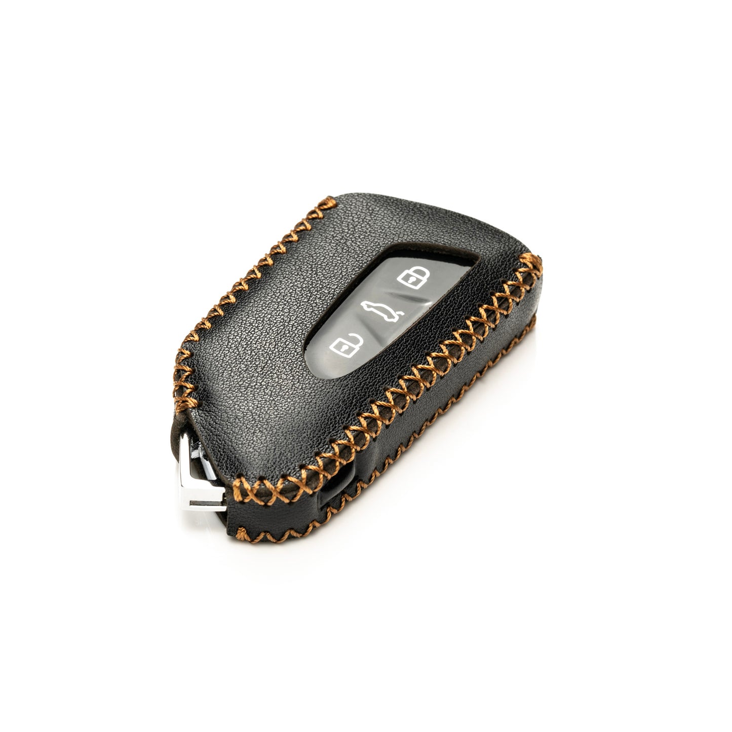 Vitodeco Genuine Leather Smart Key Fob Case Compatible with 2022-2025 Volkswagen MK8 Golf GTI, ID4, 2025 Atlas, 3-Button