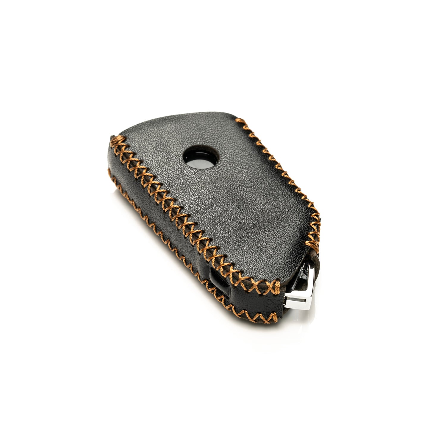 Vitodeco Genuine Leather Smart Key Fob Case Compatible with 2022-2025 Volkswagen MK8 Golf GTI, ID4, 2025 Atlas, 3-Button