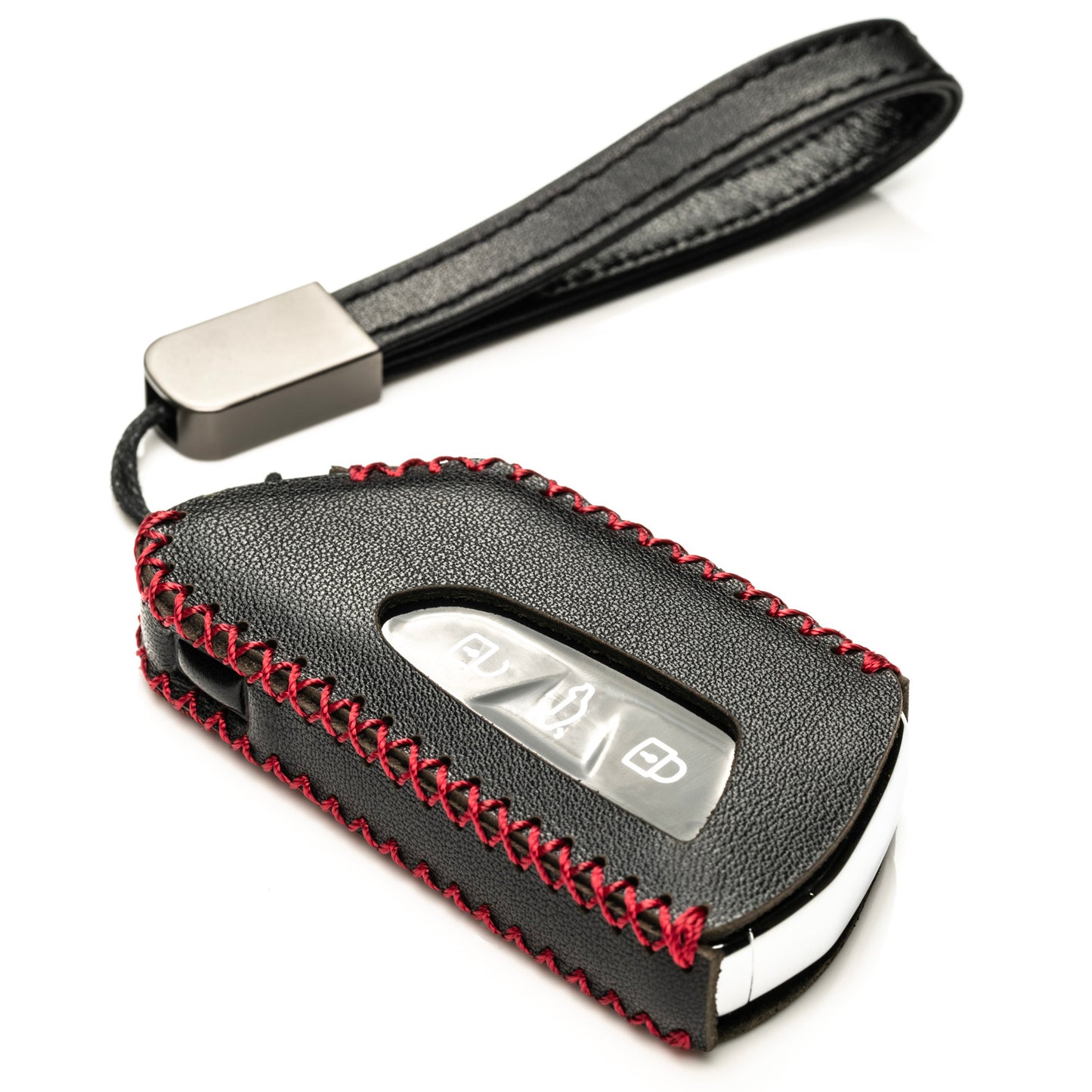 Vitodeco Genuine Leather Smart Key Fob Case Compatible with 2022-2025 Volkswagen MK8 Golf GTI, ID4, 2025 Atlas, 3-Button