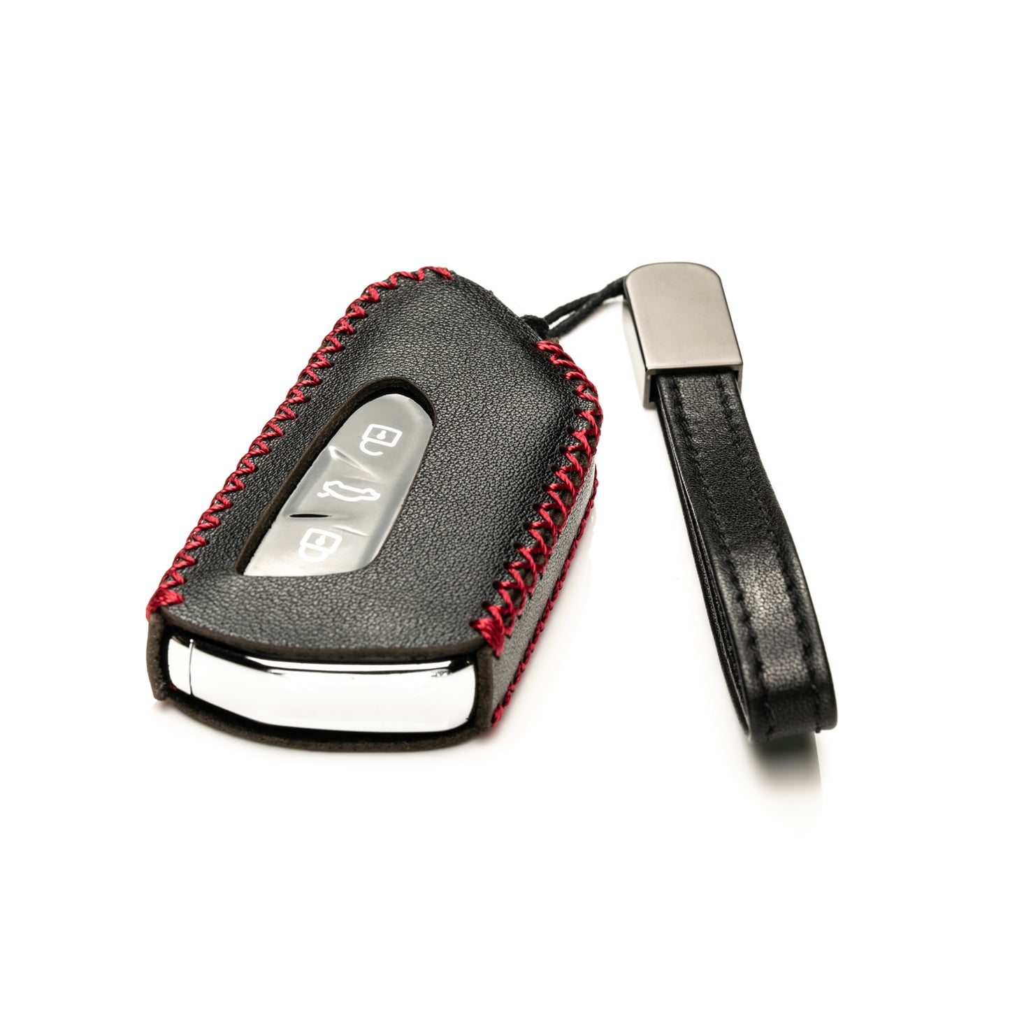 Vitodeco Genuine Leather Smart Key Fob Case Compatible with 2022-2025 Volkswagen MK8 Golf GTI, ID4, 2025 Atlas, 3-Button