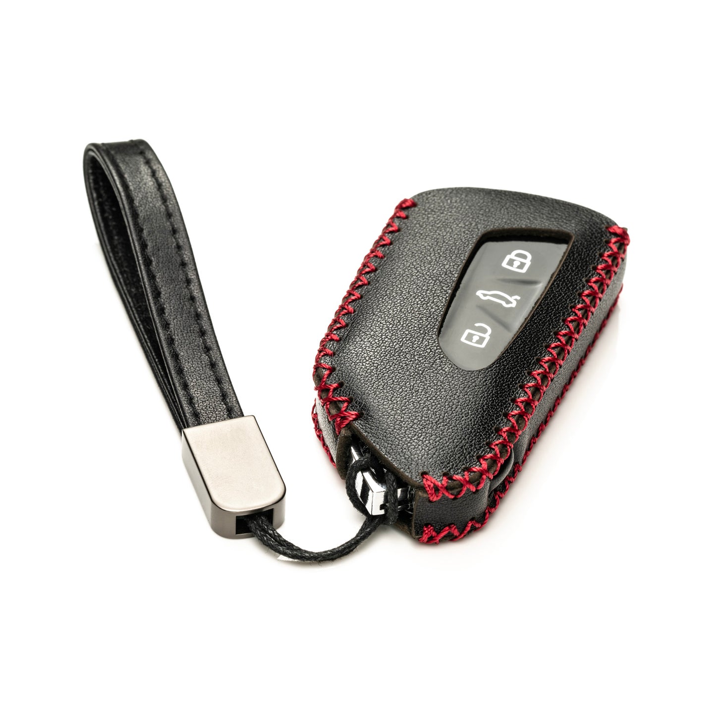 Vitodeco Genuine Leather Smart Key Fob Case Compatible with 2022-2025 Volkswagen MK8 Golf GTI, ID4, 2025 Atlas, 3-Button