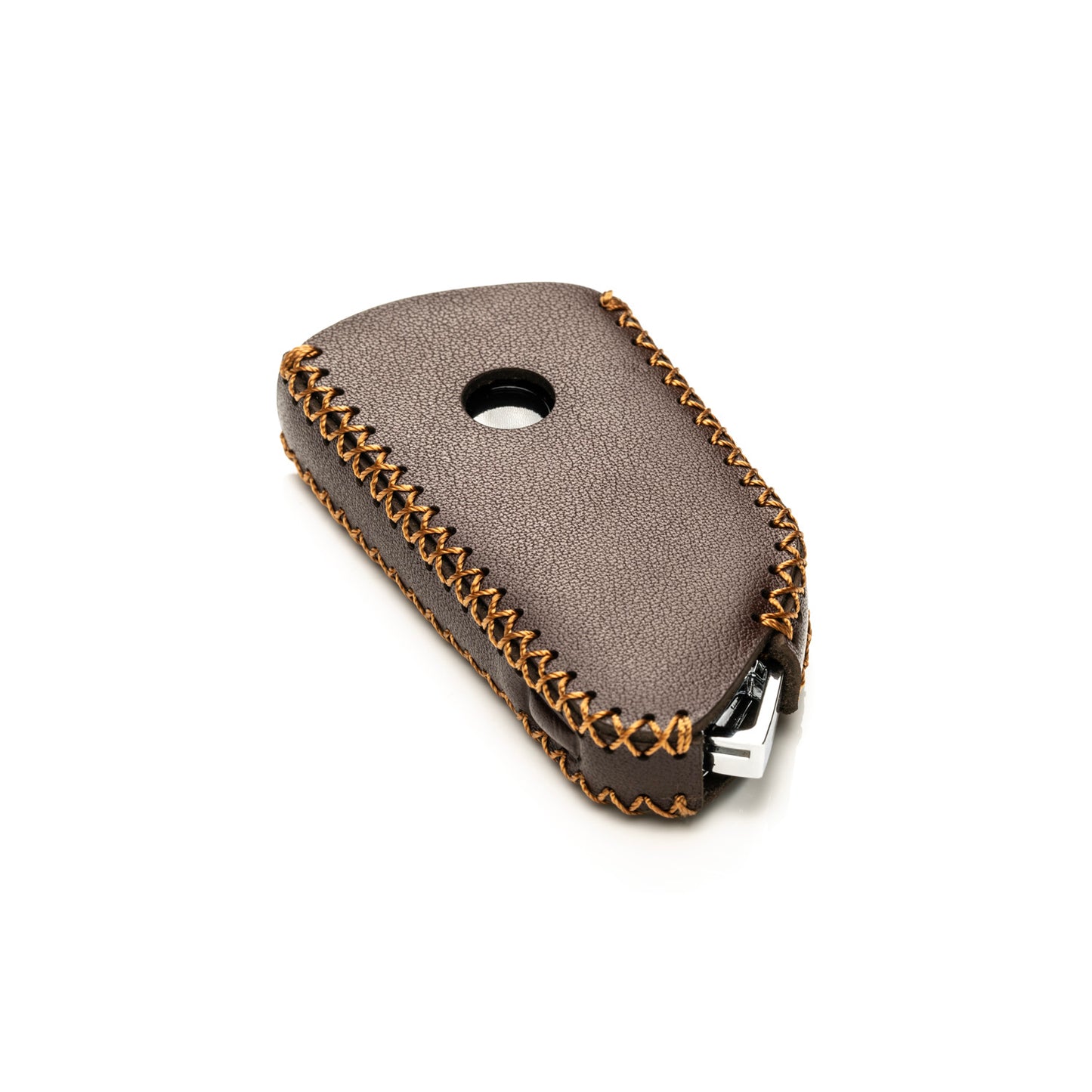 Vitodeco Genuine Leather Smart Key Fob Case Compatible with 2022-2025 Volkswagen MK8 Golf GTI, ID4, 2025 Atlas, 3-Button
