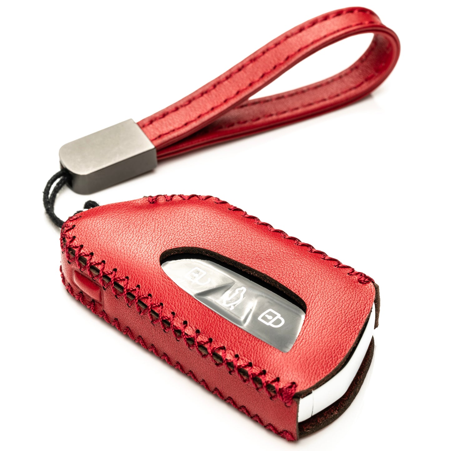 Vitodeco Genuine Leather Smart Key Fob Case Compatible with 2022-2025 Volkswagen MK8 Golf GTI, ID4, 2025 Atlas, 3-Button