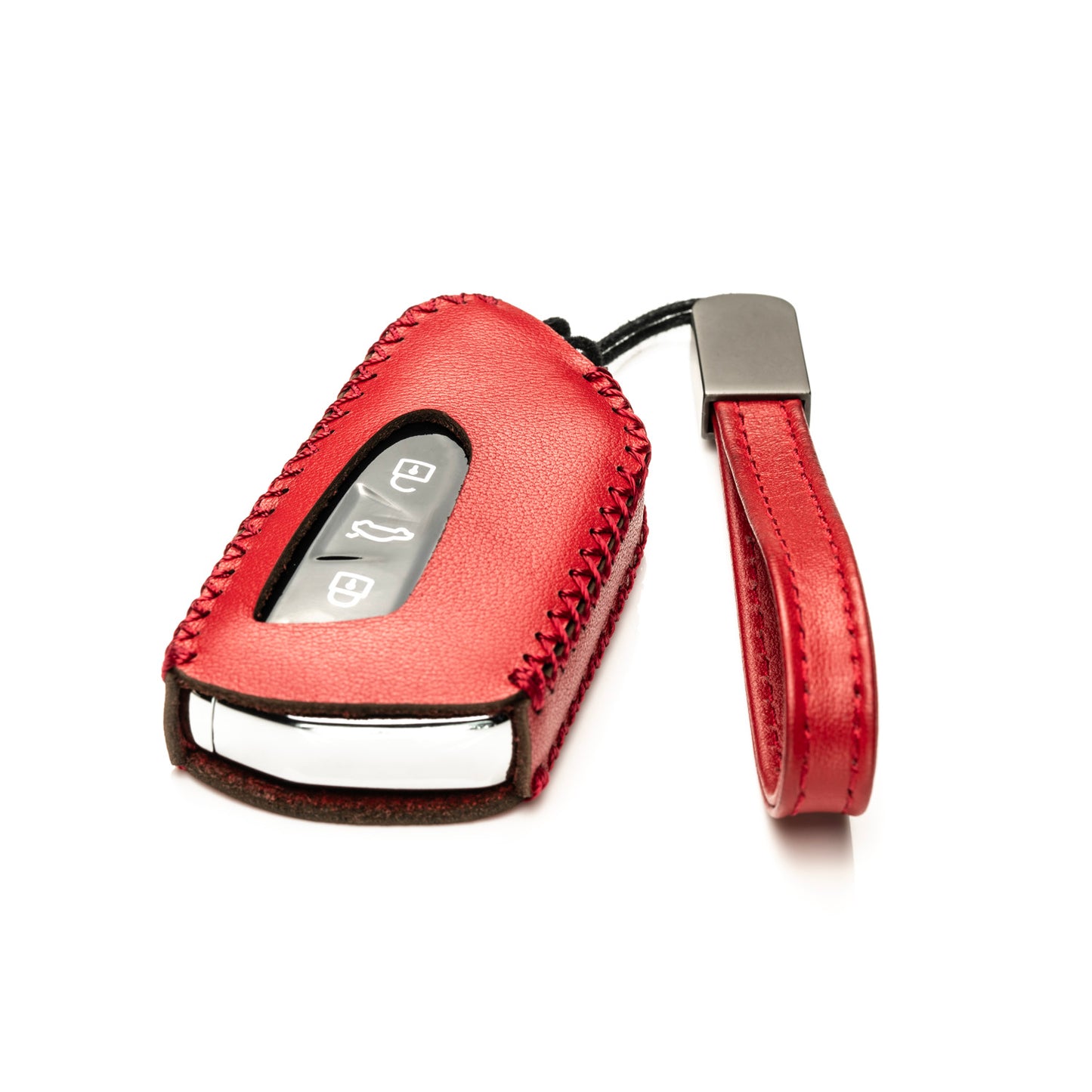 Vitodeco Genuine Leather Smart Key Fob Case Compatible with 2022-2025 Volkswagen MK8 Golf GTI, ID4, 2025 Atlas, 3-Button