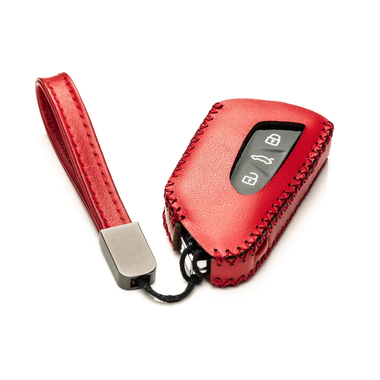 Vitodeco Genuine Leather Smart Key Fob Case Compatible with 2022-2025 Volkswagen MK8 Golf GTI, ID4, 2025 Atlas, 3-Button