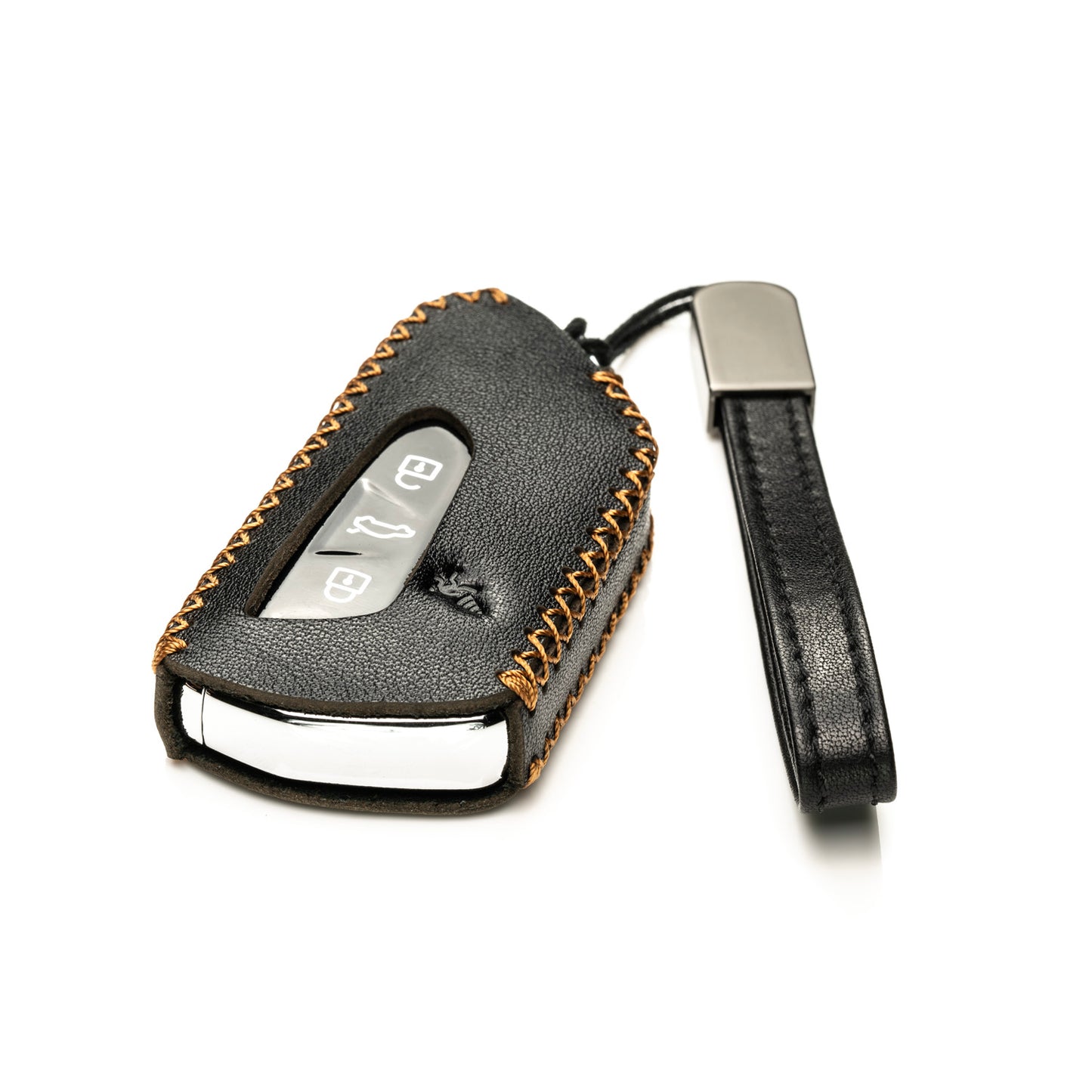 Vitodeco Genuine Leather Smart Key Fob Case Compatible with 2022-2025 Volkswagen MK8 Golf GTI, ID4, 2025 Atlas, 4-Button