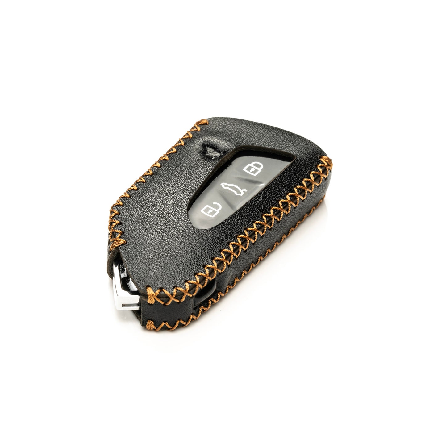 Vitodeco Genuine Leather Smart Key Fob Case Compatible with 2022-2025 Volkswagen MK8 Golf GTI, ID4, 2025 Atlas, 4-Button