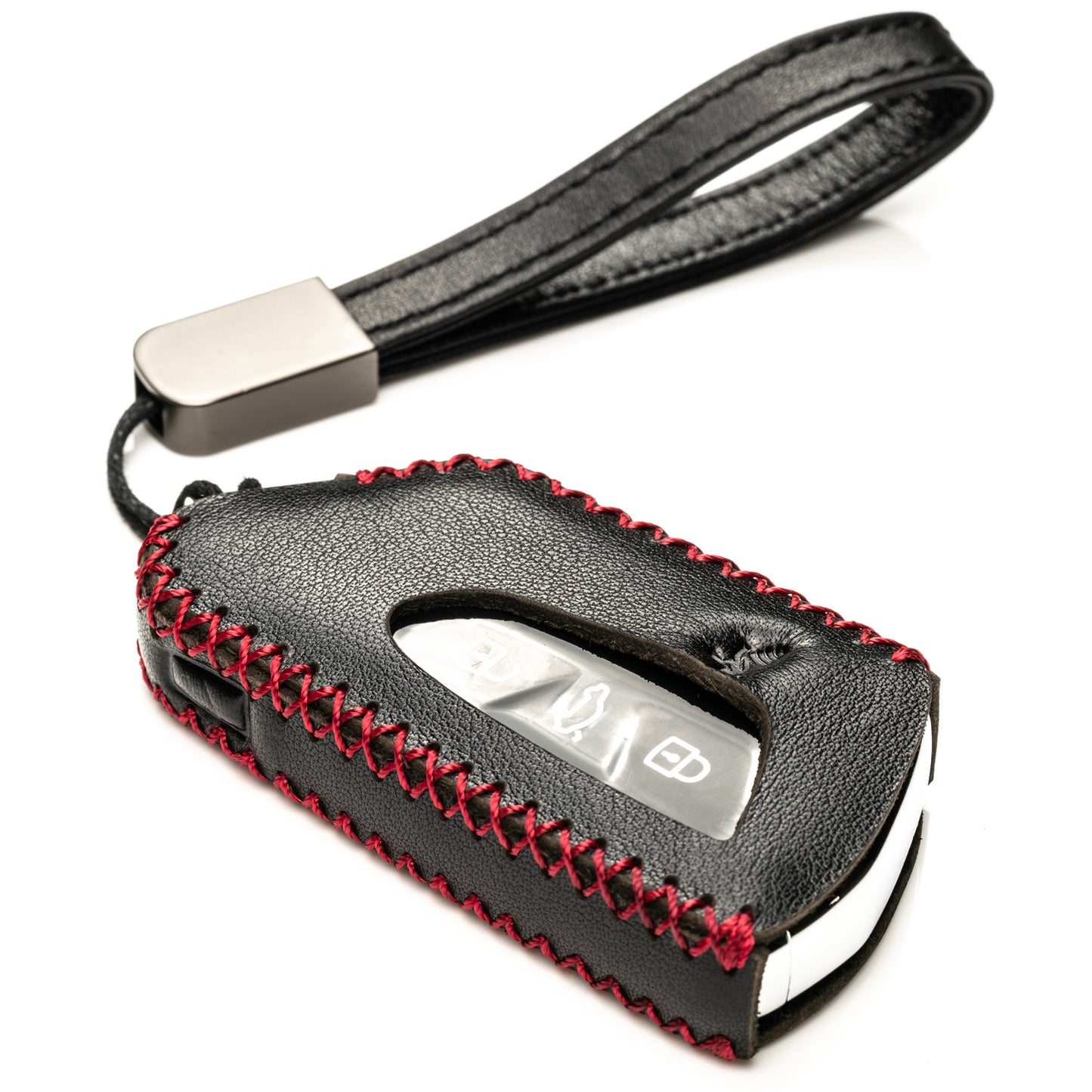 Vitodeco Genuine Leather Smart Key Fob Case Compatible with 2022-2025 Volkswagen MK8 Golf GTI, ID4, 2025 Atlas, 4-Button