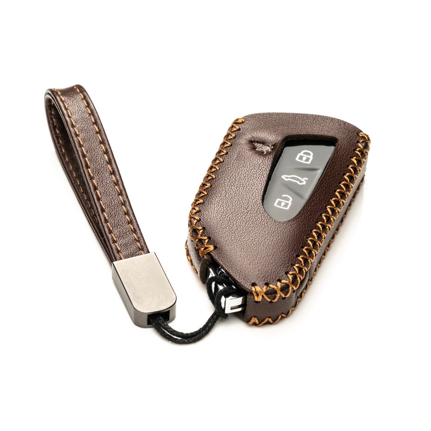Vitodeco Genuine Leather Smart Key Fob Case Compatible with 2022-2025 Volkswagen MK8 Golf GTI, ID4, 2025 Atlas, 4-Button