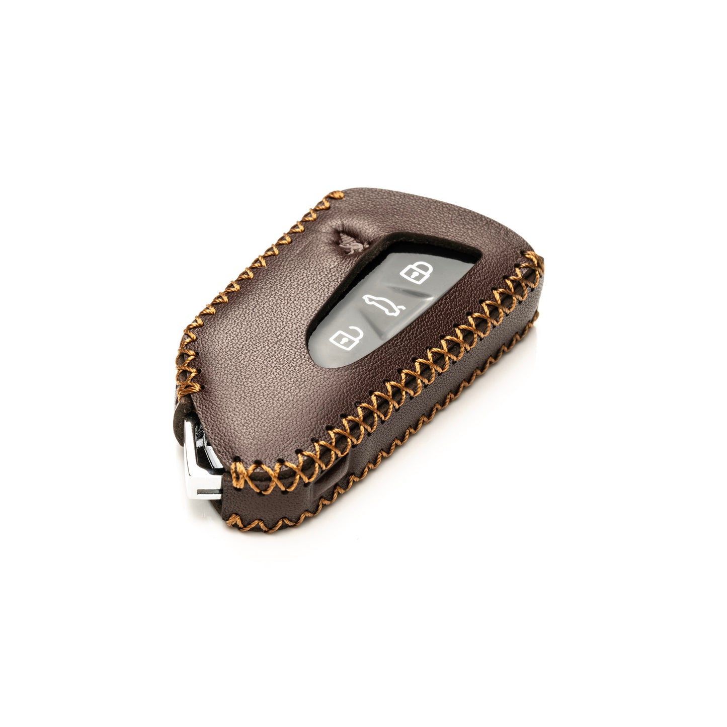 Vitodeco Genuine Leather Smart Key Fob Case Compatible with 2022-2025 Volkswagen MK8 Golf GTI, ID4, 2025 Atlas, 4-Button