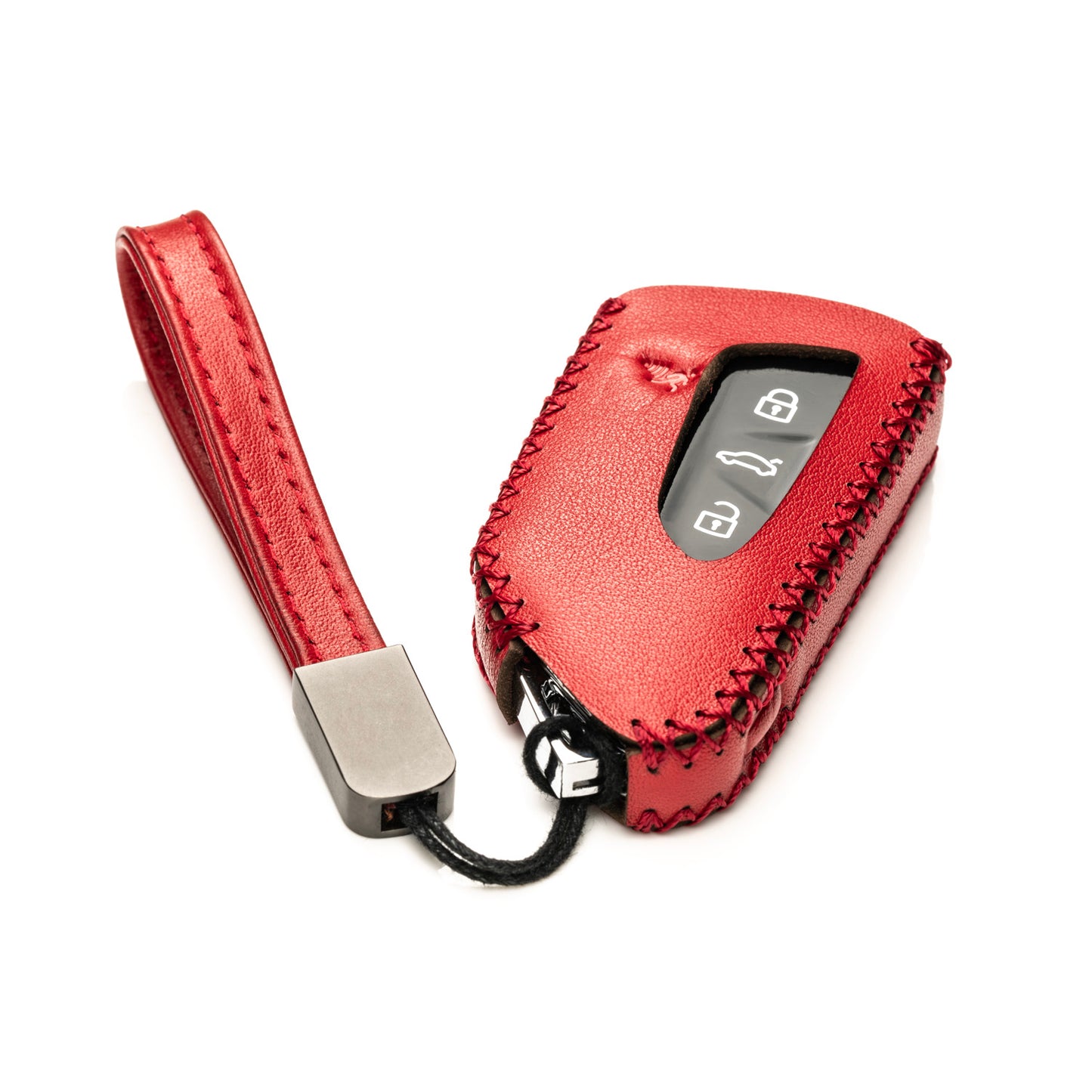 Vitodeco Genuine Leather Smart Key Fob Case Compatible with 2022-2025 Volkswagen MK8 Golf GTI, ID4, 2025 Atlas, 4-Button