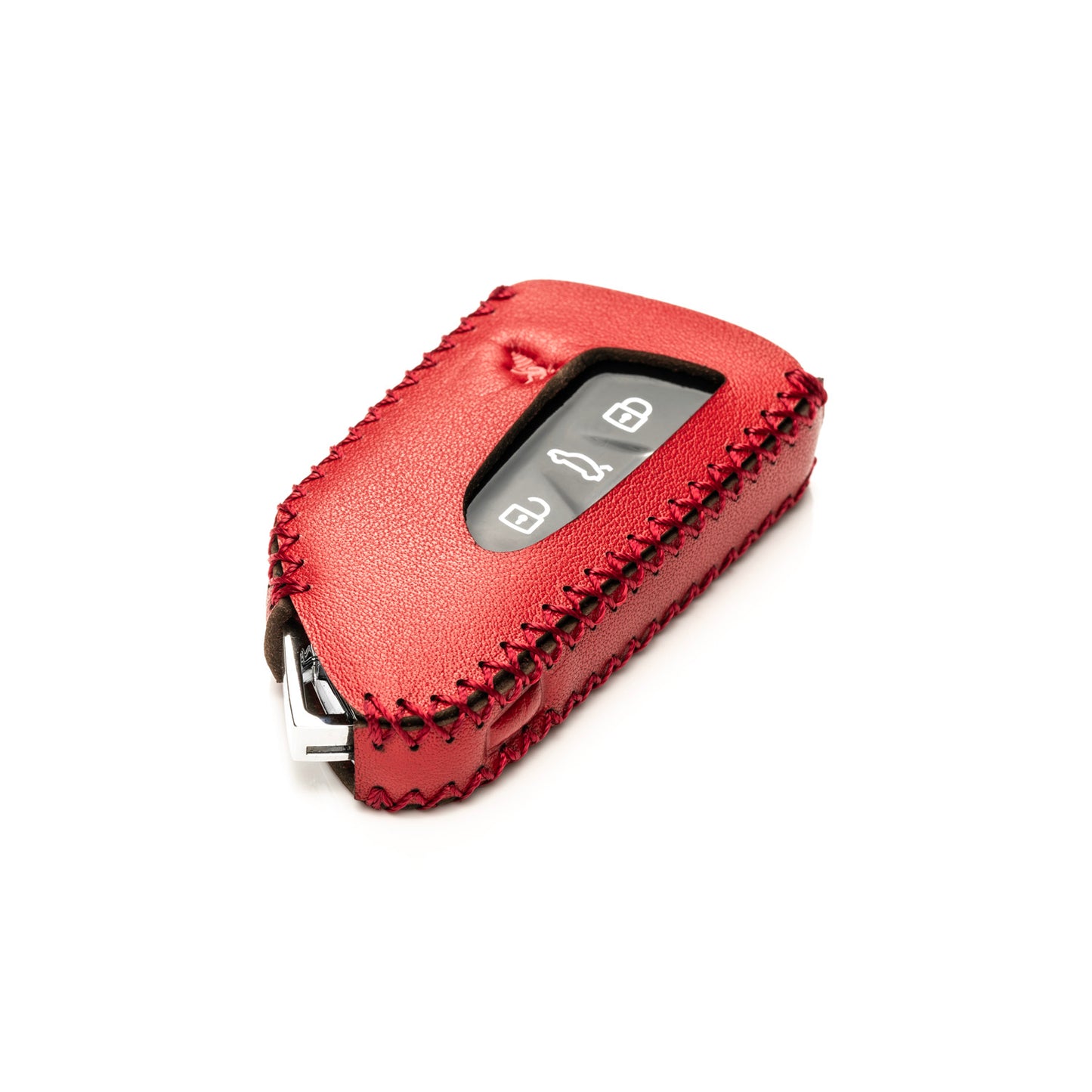 Vitodeco Genuine Leather Smart Key Fob Case Compatible with 2022-2025 Volkswagen MK8 Golf GTI, ID4, 2025 Atlas, 4-Button