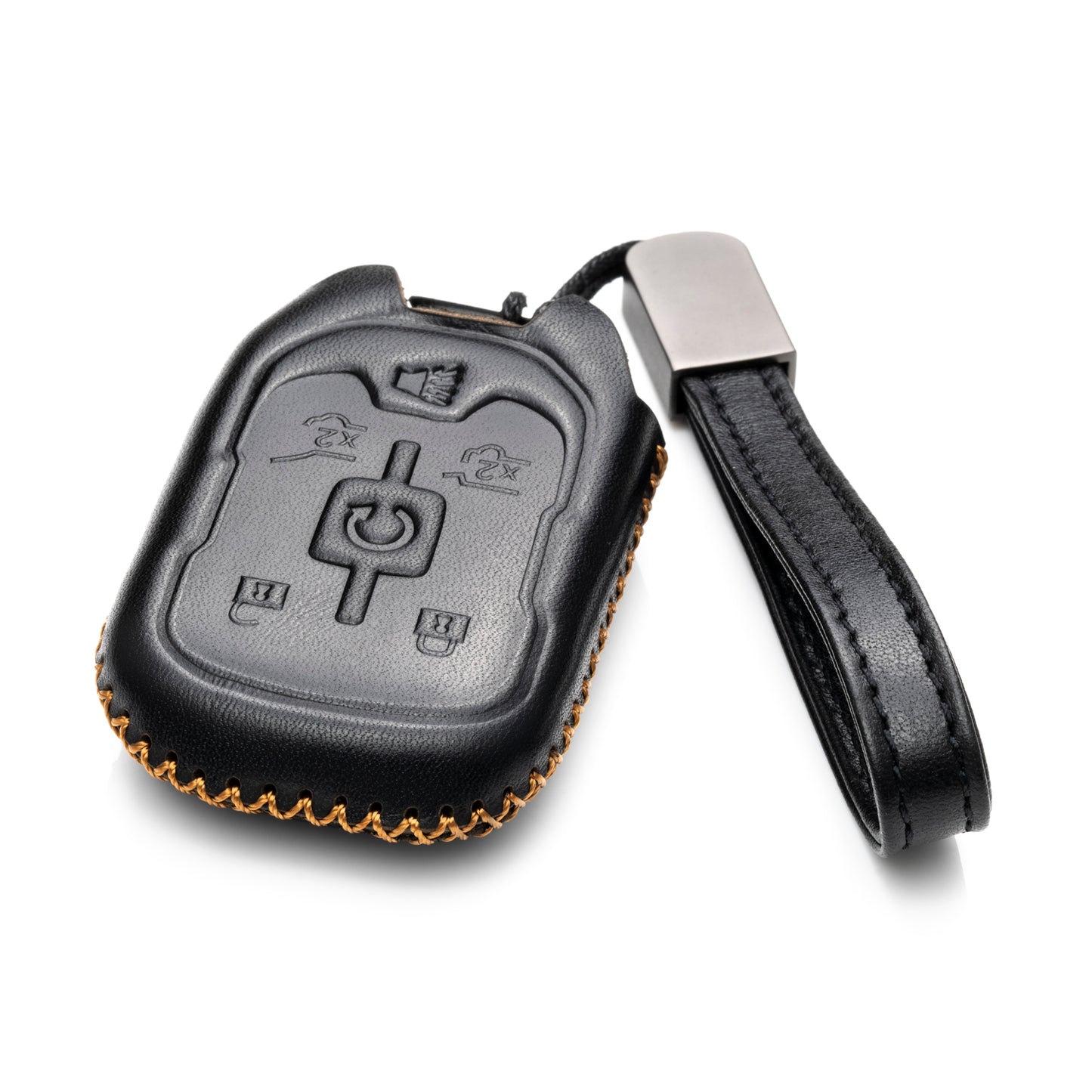Vitodeco Leather Key Fob Case Compatible for 2015-2021 GMC Yukon, Yukon XL, Yukon Denali, 6-Button