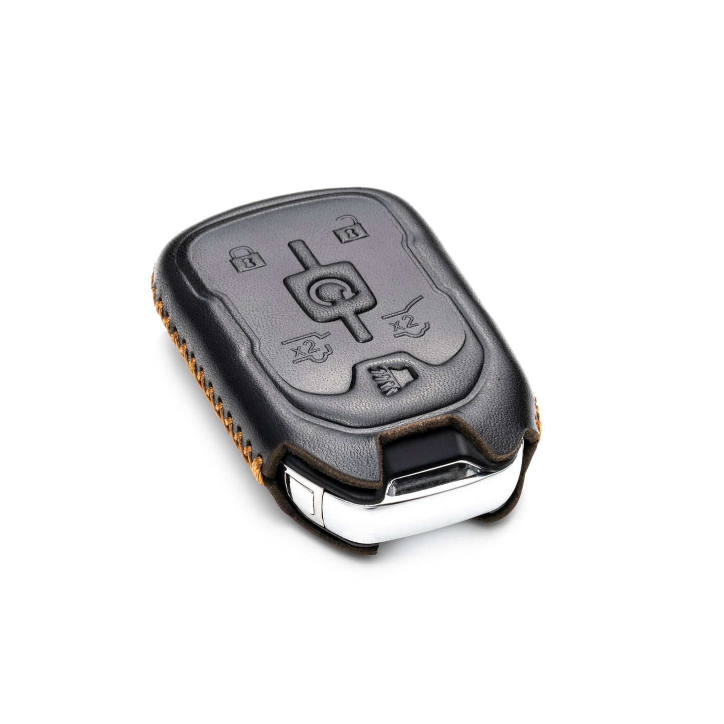 Vitodeco Leather Key Fob Case Compatible for 2015-2021 GMC Yukon, Yukon XL, Yukon Denali, 6-Button