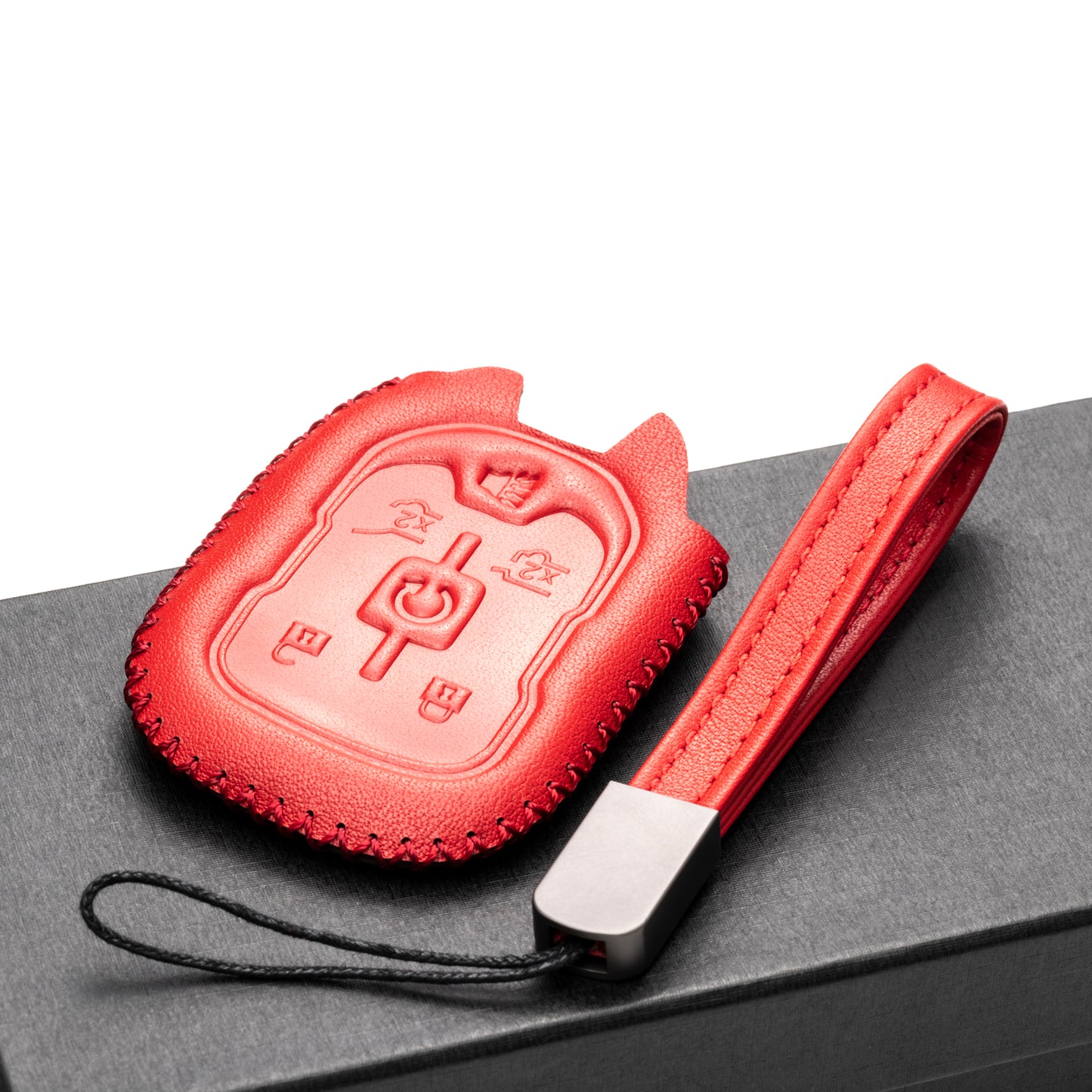 Vitodeco Leather Key Fob Case Compatible for 2015-2021 GMC Yukon, Yukon XL, Yukon Denali, 6-Button