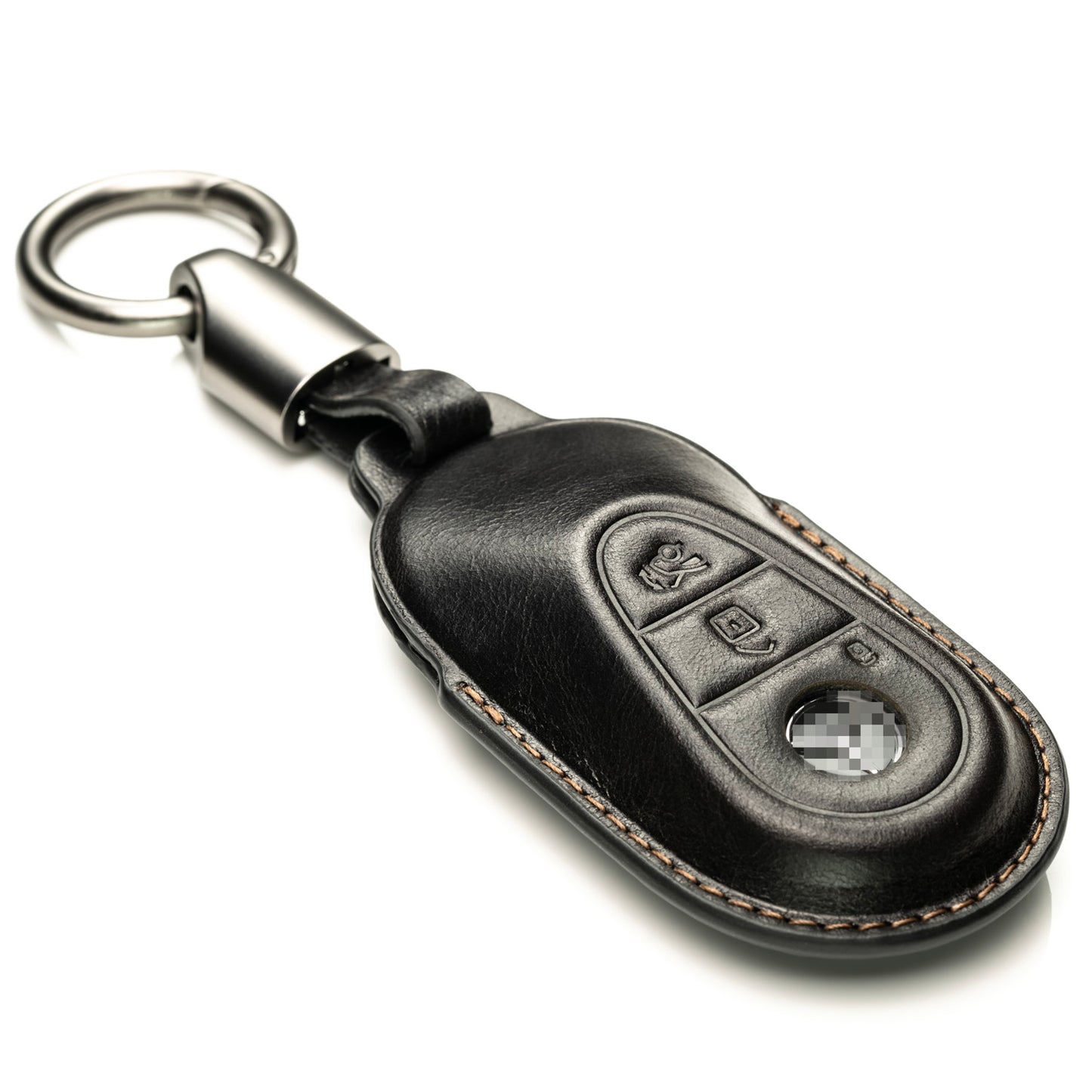 Vitodeco Superior 3D Leather Key Fob Case Compatible for Mercedes-Benz C-Class, S-Class, GLC, EQB SUV, EQS Sedan, EQS SUV, EQE Sedan, EQE SUV 2023-2025, 3-Button