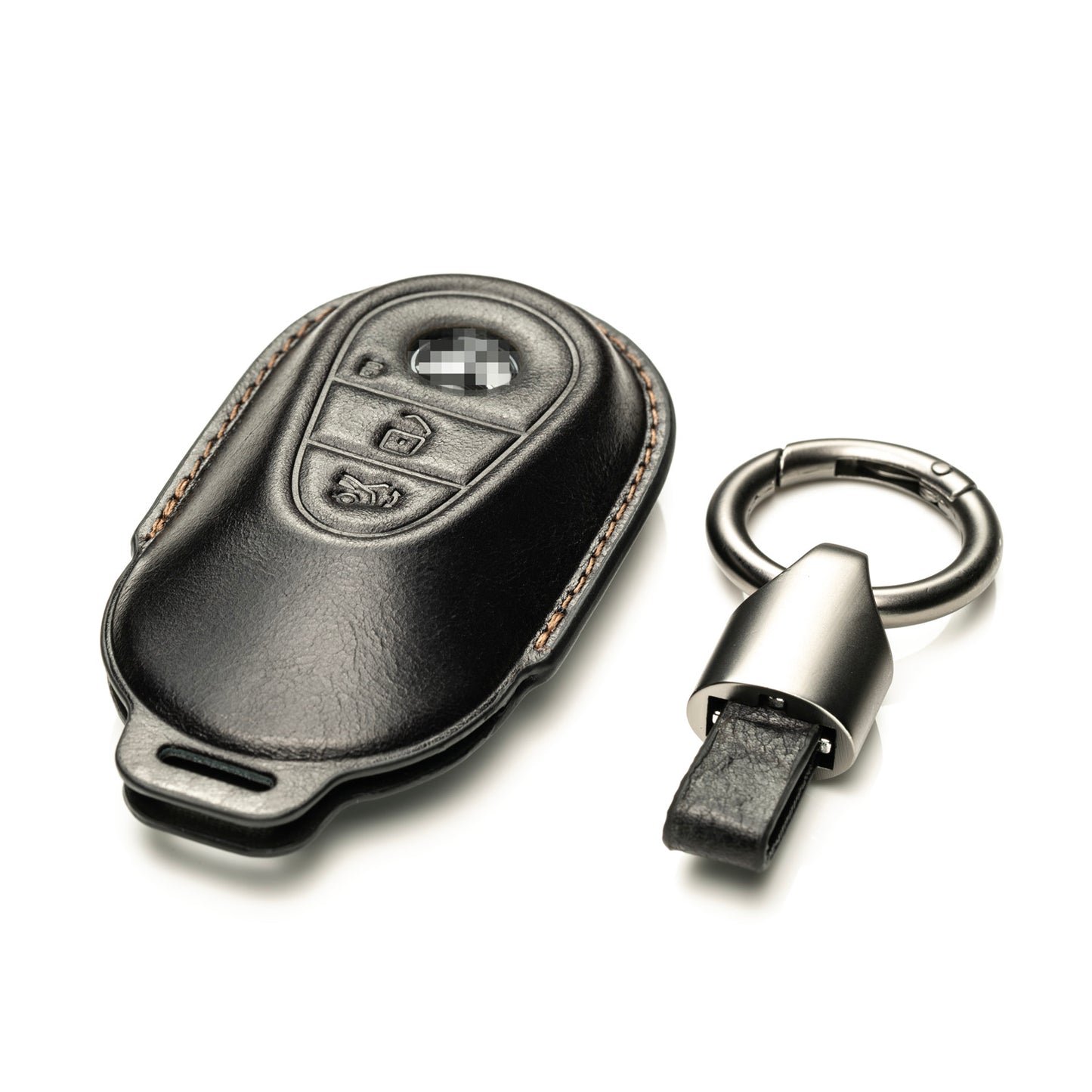 Vitodeco Superior 3D Leather Key Fob Case Compatible for Mercedes-Benz C-Class, S-Class, GLC, EQB SUV, EQS Sedan, EQS SUV, EQE Sedan, EQE SUV 2023-2025, 3-Button