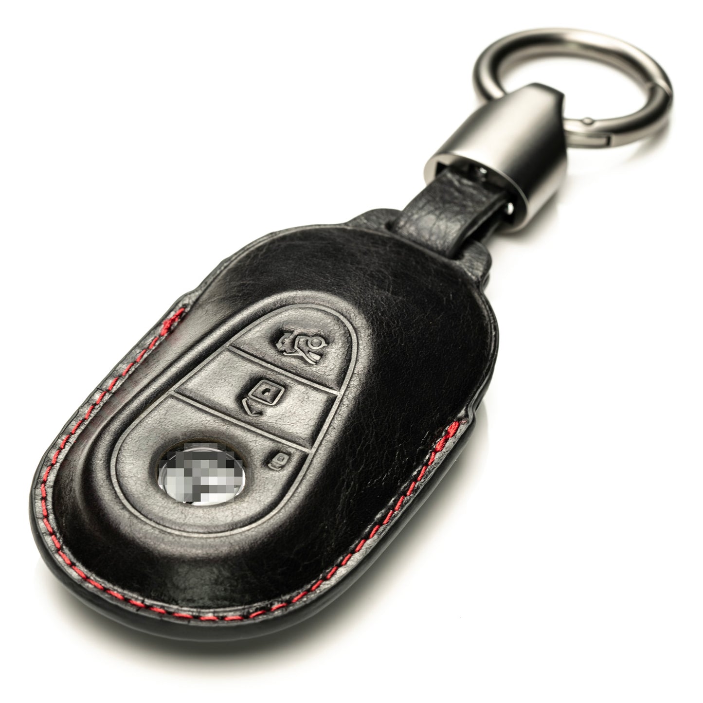 Vitodeco Superior 3D Leather Key Fob Case Compatible for Mercedes-Benz C-Class, S-Class, GLC, EQB SUV, EQS Sedan, EQS SUV, EQE Sedan, EQE SUV 2023-2025, 3-Button