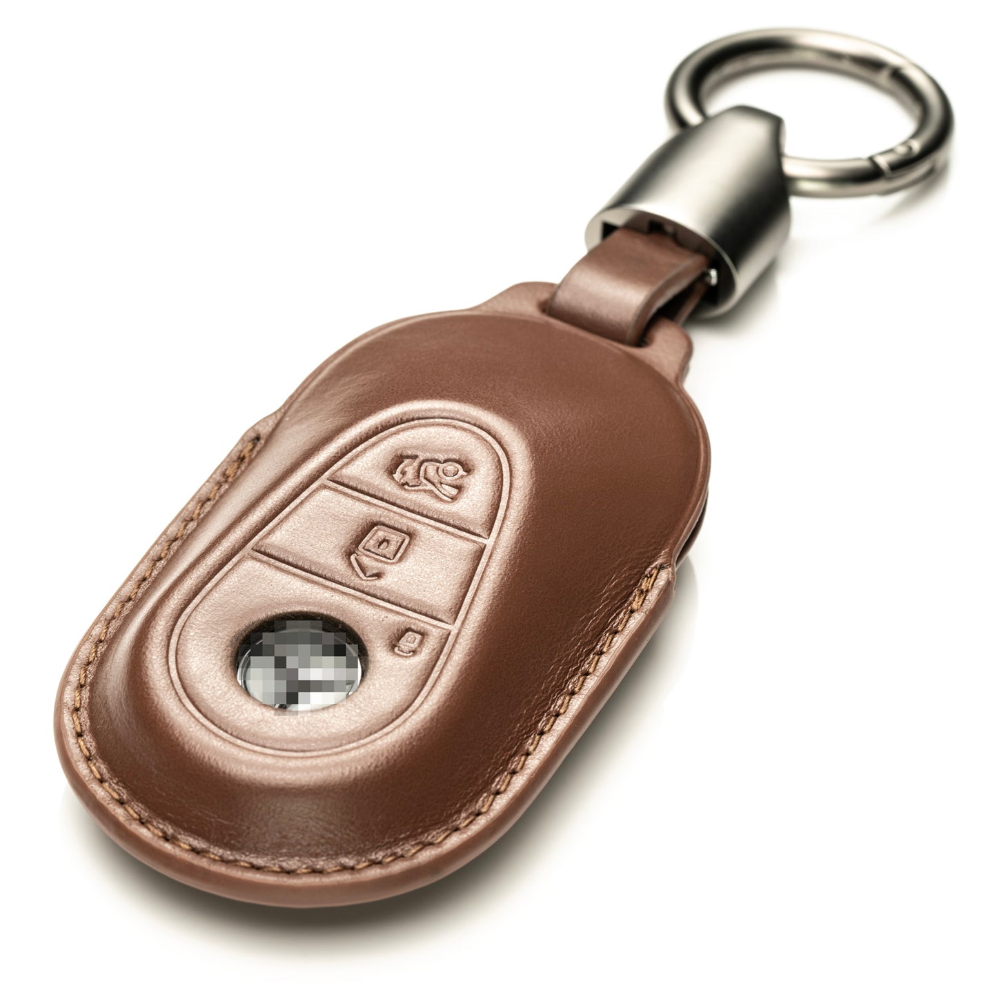 Vitodeco Superior 3D Leather Key Fob Case Compatible for Mercedes-Benz C-Class, S-Class, GLC, EQB SUV, EQS Sedan, EQS SUV, EQE Sedan, EQE SUV 2023-2025, 3-Button