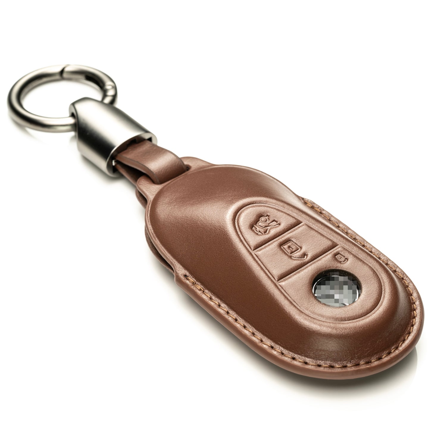 Vitodeco Superior 3D Leather Key Fob Case Compatible for Mercedes-Benz C-Class, S-Class, GLC, EQB SUV, EQS Sedan, EQS SUV, EQE Sedan, EQE SUV 2023-2025, 3-Button