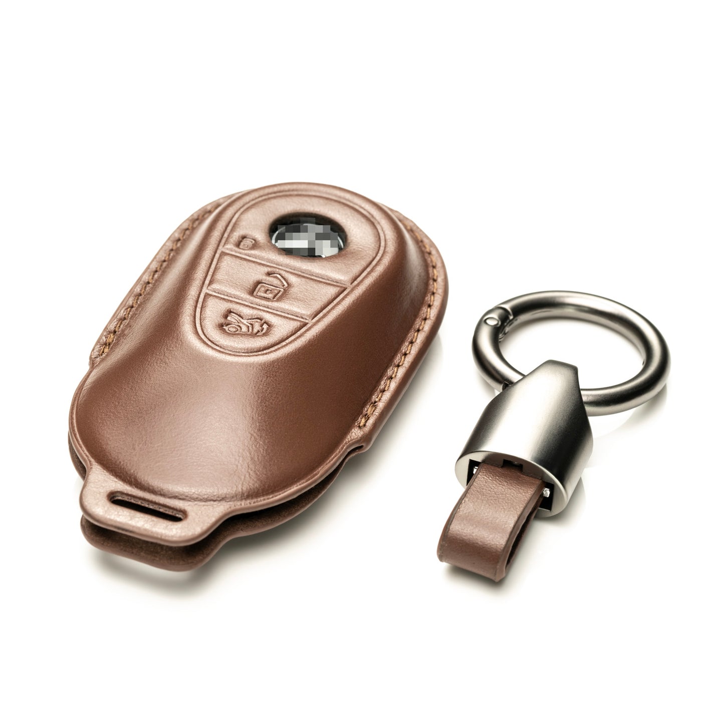 Vitodeco Superior 3D Leather Key Fob Case Compatible for Mercedes-Benz C-Class, S-Class, GLC, EQB SUV, EQS Sedan, EQS SUV, EQE Sedan, EQE SUV 2023-2025, 3-Button