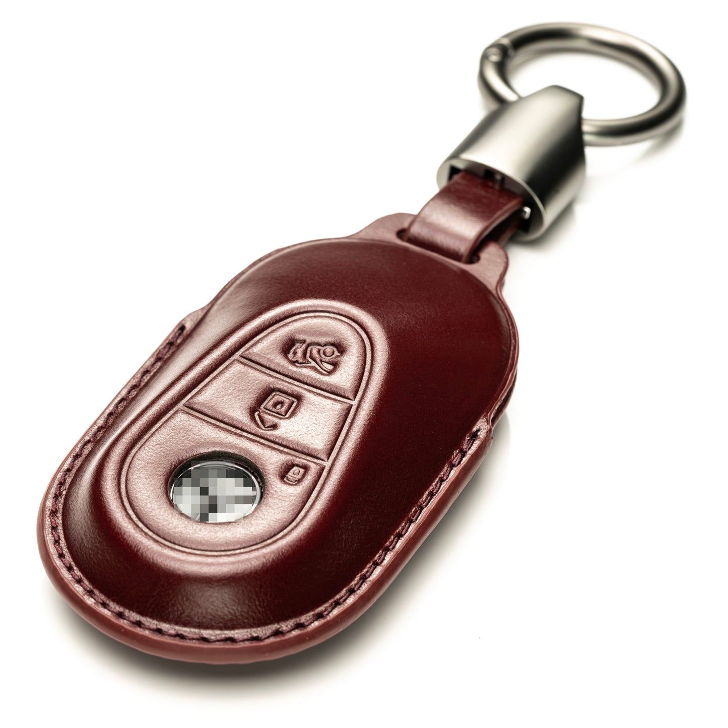 Vitodeco Superior 3D Leather Key Fob Case Compatible for Mercedes-Benz C-Class, S-Class, GLC, EQB SUV, EQS Sedan, EQS SUV, EQE Sedan, EQE SUV 2023-2025, 3-Button