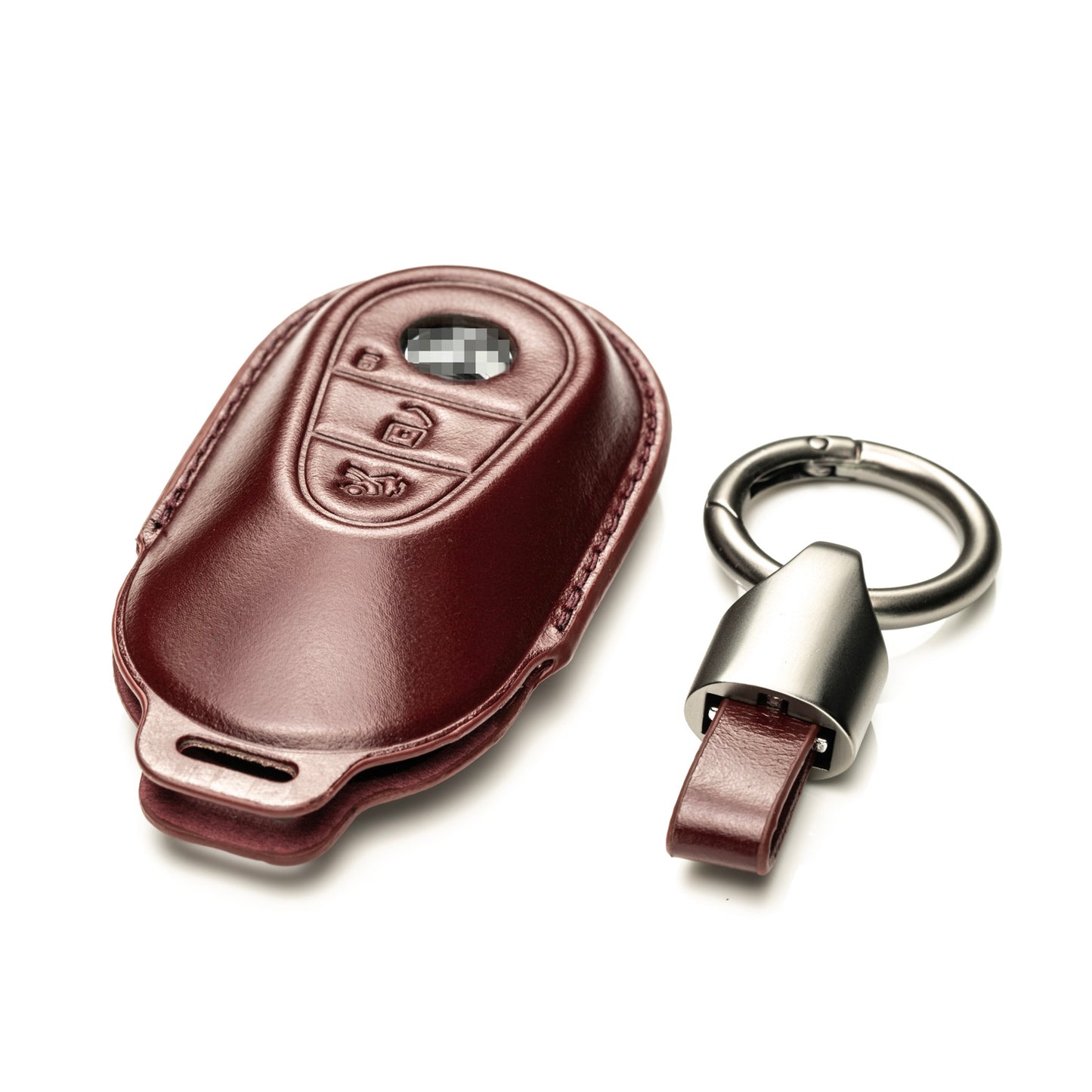 Vitodeco Superior 3D Leather Key Fob Case Compatible for Mercedes-Benz C-Class, S-Class, GLC, EQB SUV, EQS Sedan, EQS SUV, EQE Sedan, EQE SUV 2023-2025, 3-Button