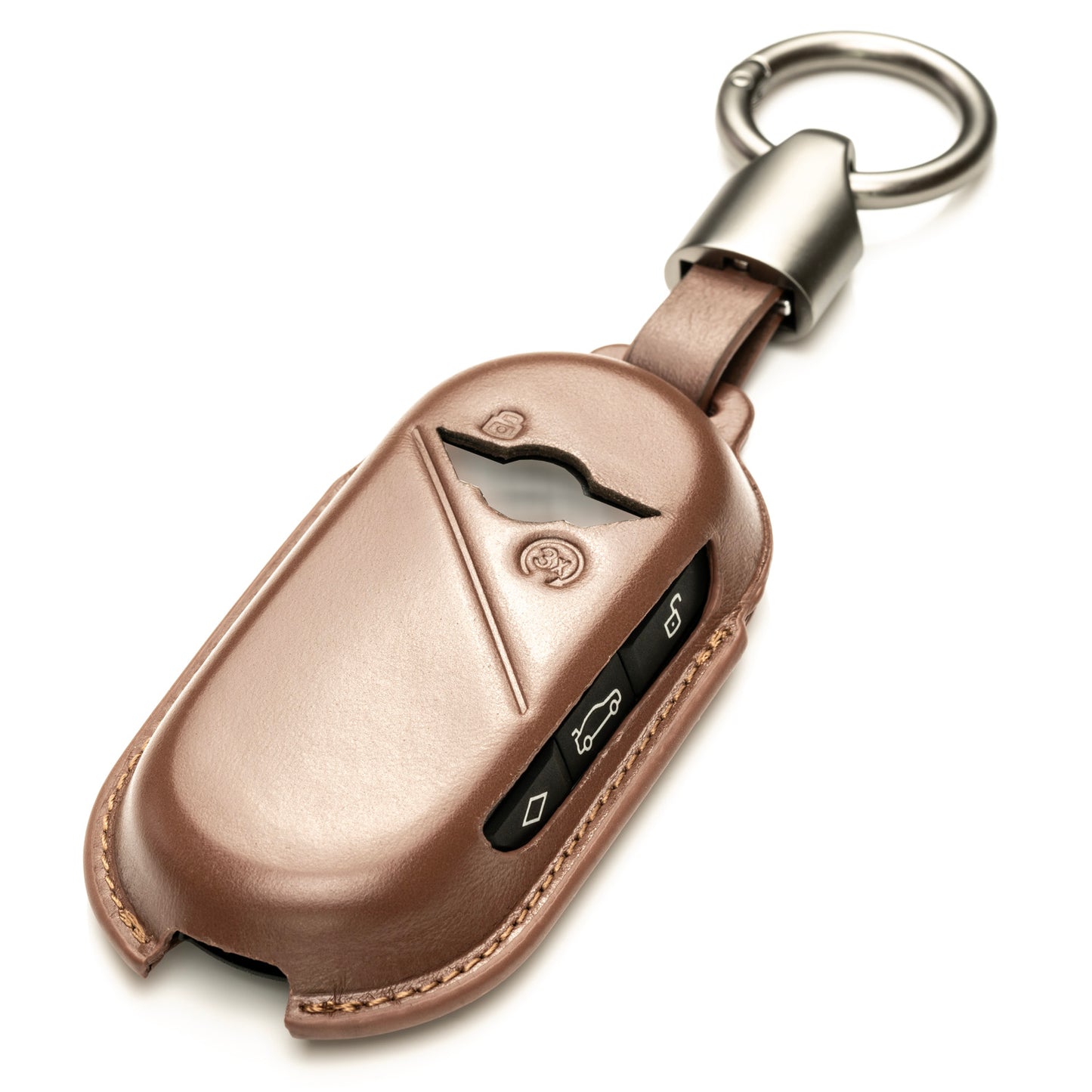 Vitodeco Superior 3D Leather Smart Key Fob Cover Compatible with Mini Countryman S ALL4, Countryman SE ALL4, Cooper 2 Door, Cooper S 4 Door, Convertible, 4-Button