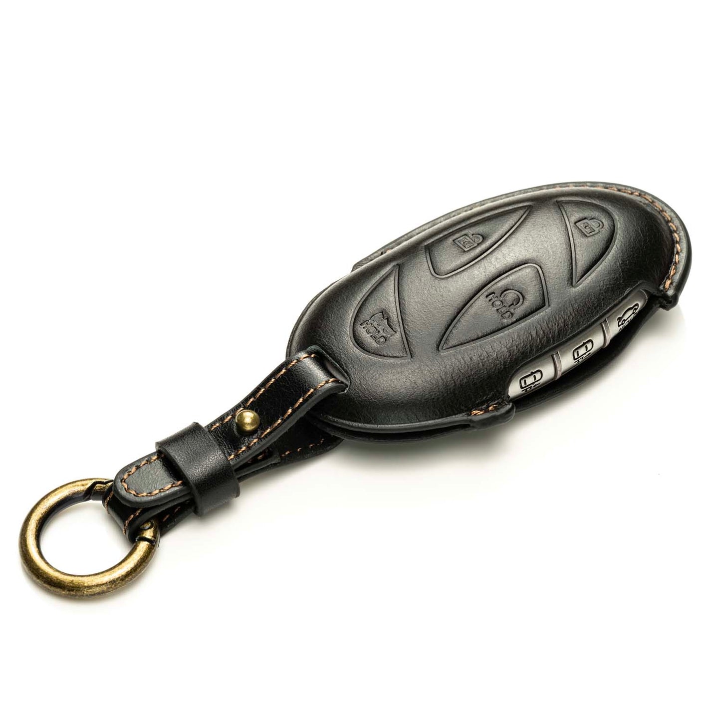 Vitodeco Superior 3D Premium Leather Remote Key Fob Case Cover Protector Compatible with Hyundai Santa Fe, Hyundai IONIQ 6