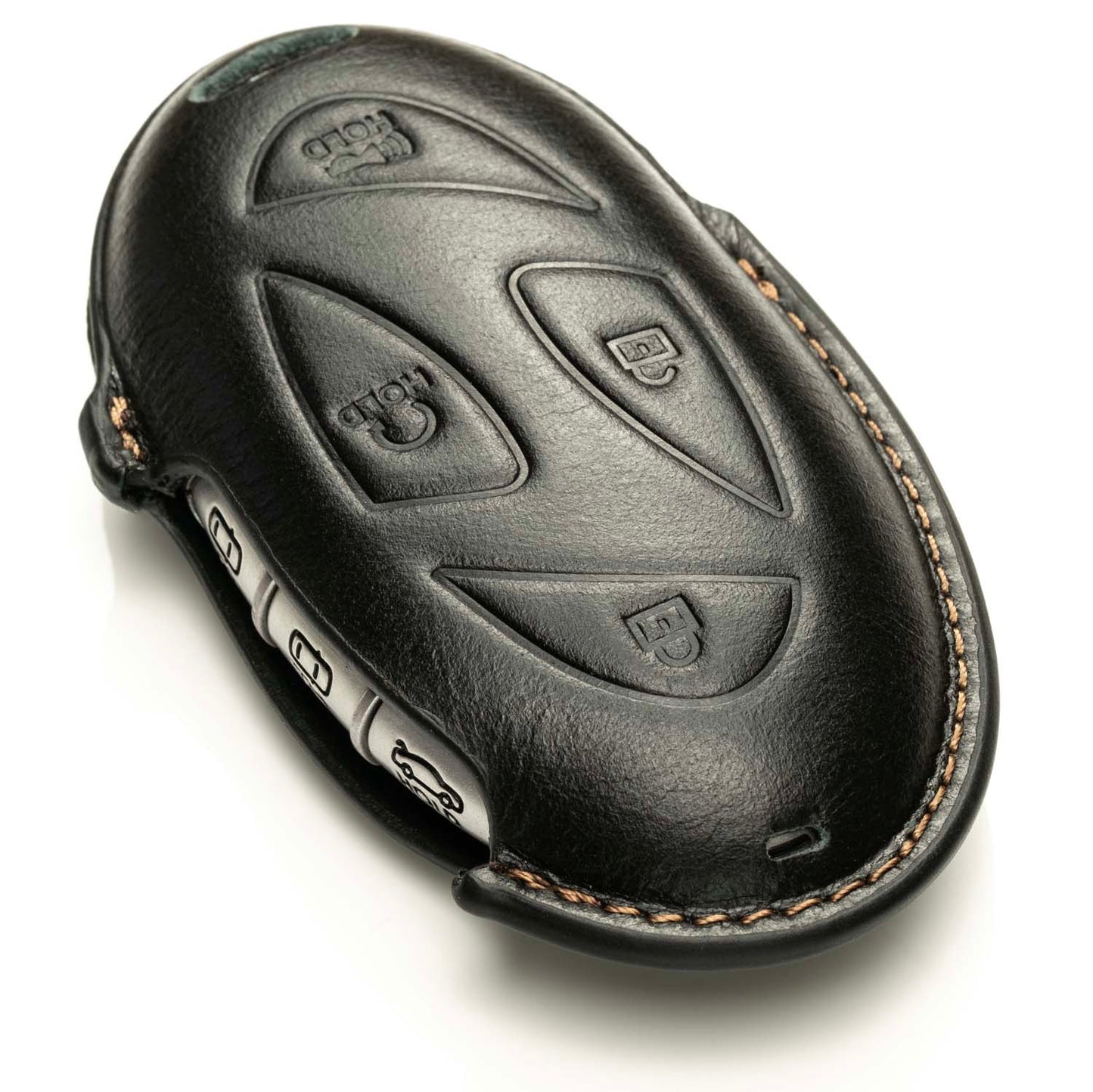 Vitodeco Superior 3D Premium Leather Remote Key Fob Case Cover Protector Compatible with Hyundai Santa Fe, Hyundai IONIQ 6
