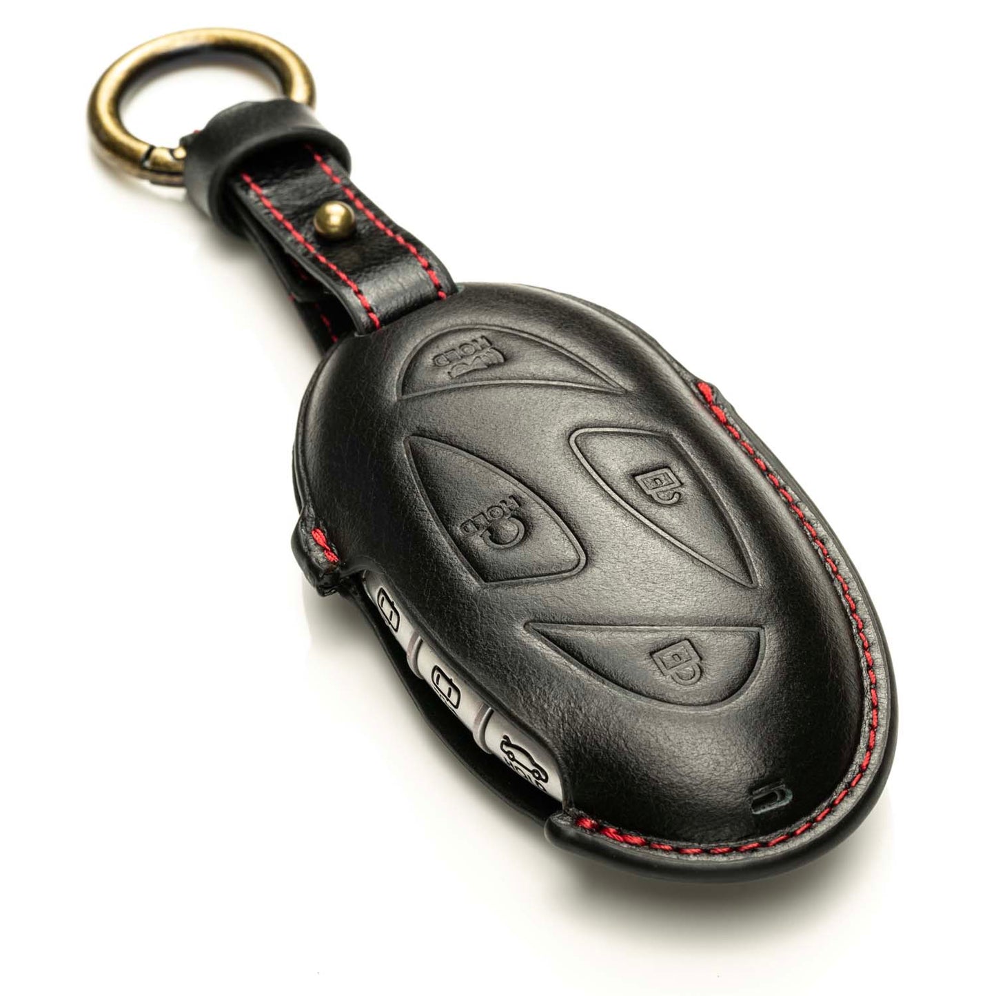 Vitodeco Superior 3D Premium Leather Remote Key Fob Case Cover Protector Compatible with Hyundai Santa Fe, Hyundai IONIQ 6