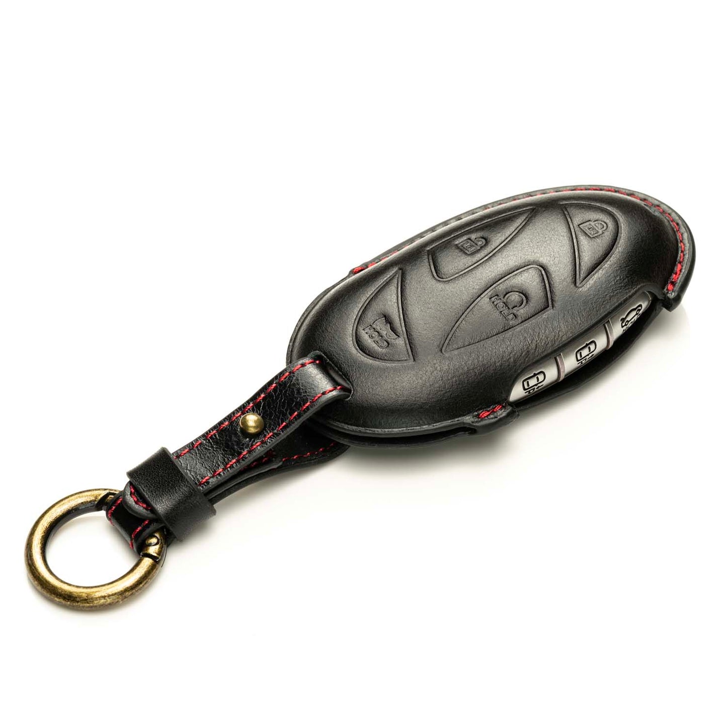 Vitodeco Superior 3D Premium Leather Remote Key Fob Case Cover Protector Compatible with Hyundai Santa Fe, Hyundai IONIQ 6