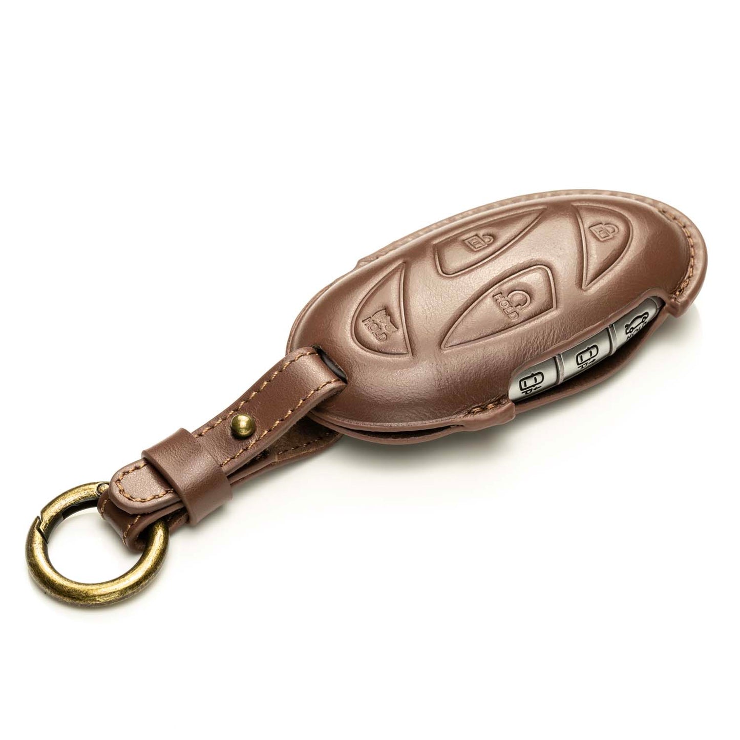 Vitodeco Superior 3D Premium Leather Remote Key Fob Case Cover Protector Compatible with Hyundai Santa Fe, Hyundai IONIQ 6
