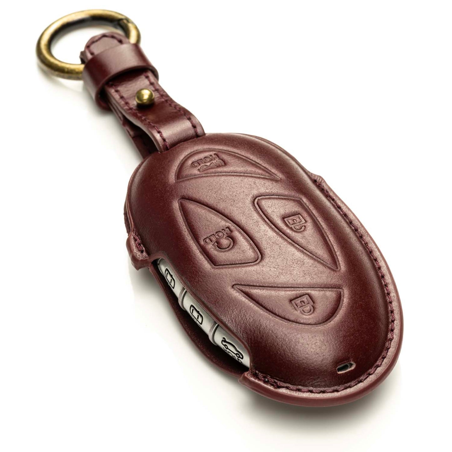 Vitodeco Superior 3D Premium Leather Remote Key Fob Case Cover Protector Compatible with Hyundai Santa Fe, Hyundai IONIQ 6