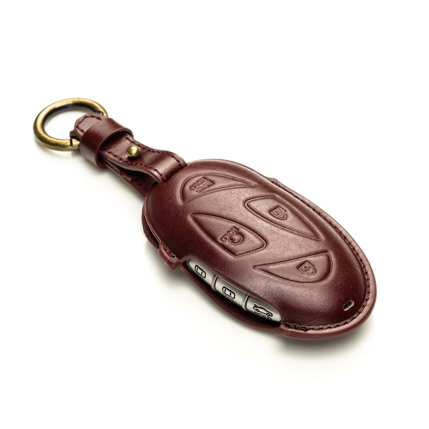 Vitodeco Superior 3D Premium Leather Remote Key Fob Case Cover Protector Compatible with Hyundai Santa Fe, Hyundai IONIQ 6