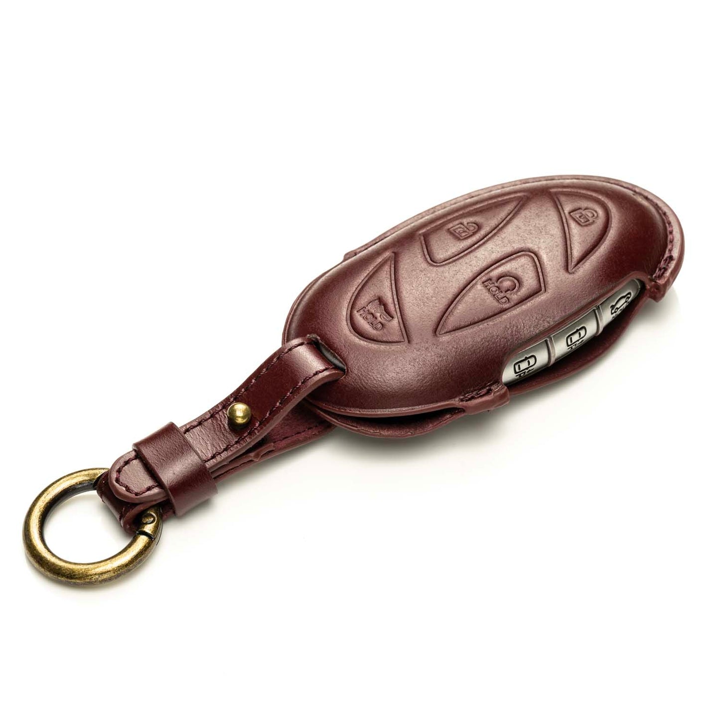Vitodeco Superior 3D Premium Leather Remote Key Fob Case Cover Protector Compatible with Hyundai Santa Fe, Hyundai IONIQ 6