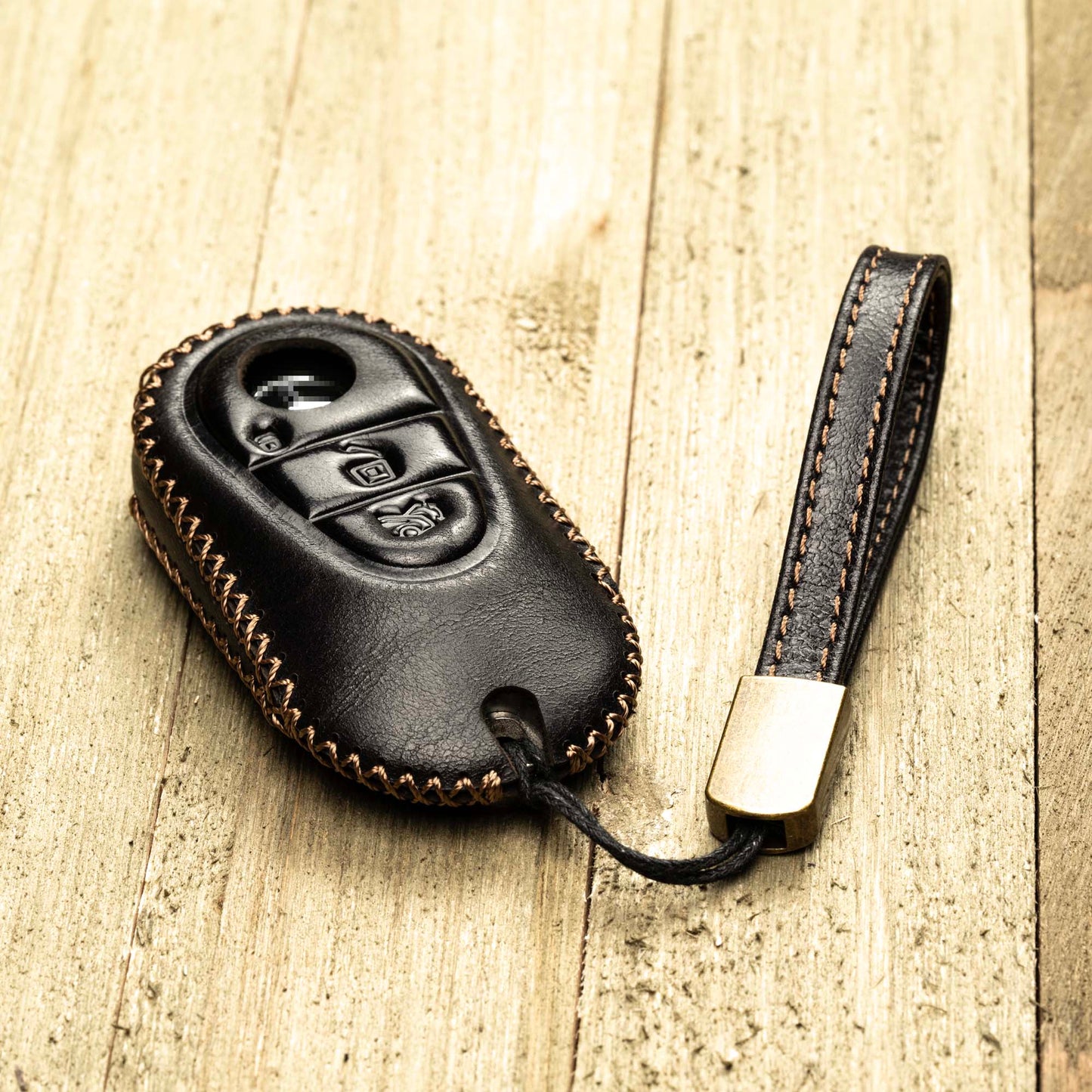 Vitodeco Superior Leather Key fob case compatible for 2023-2025 Mercedes-Benz S-Class, Mercedes-Benz C-Class, Mercedes-Benz GLC, EQS, 3-Button