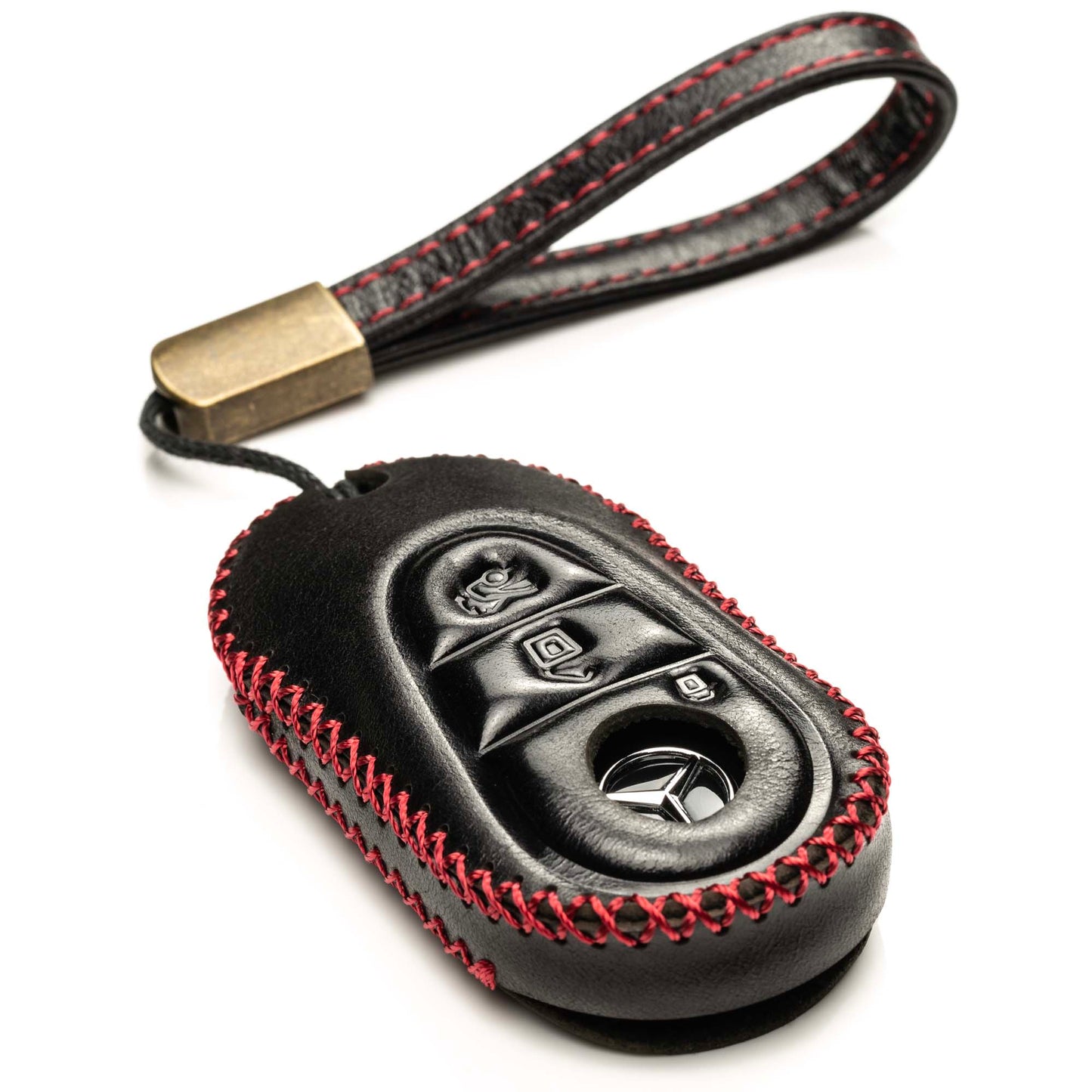 Vitodeco Superior Leather Key fob case compatible for 2023-2025 Mercedes-Benz S-Class, Mercedes-Benz C-Class, Mercedes-Benz GLC, EQS, 3-Button